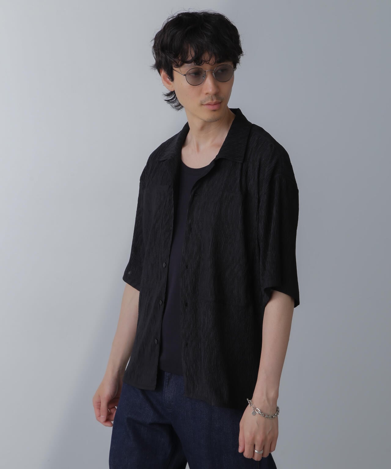 NORMANBROS別注ワイドポケット楊柳シャツ 半袖 6724121214