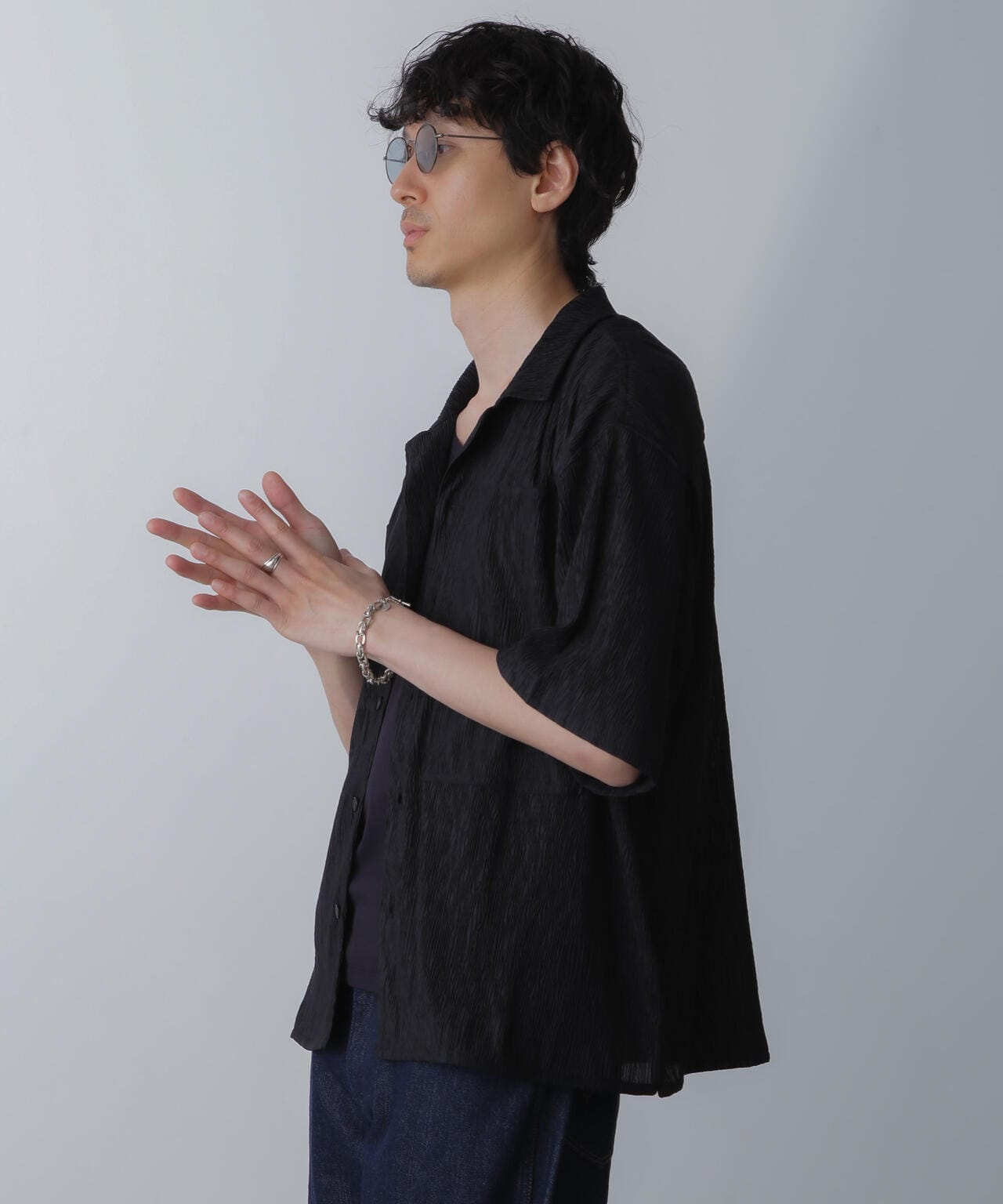 NORMANBROS別注ワイドポケット楊柳シャツ 半袖 6724121214