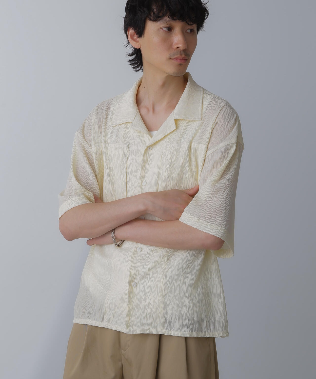 NORMANBROS別注ワイドポケット楊柳シャツ 半袖 6724121214