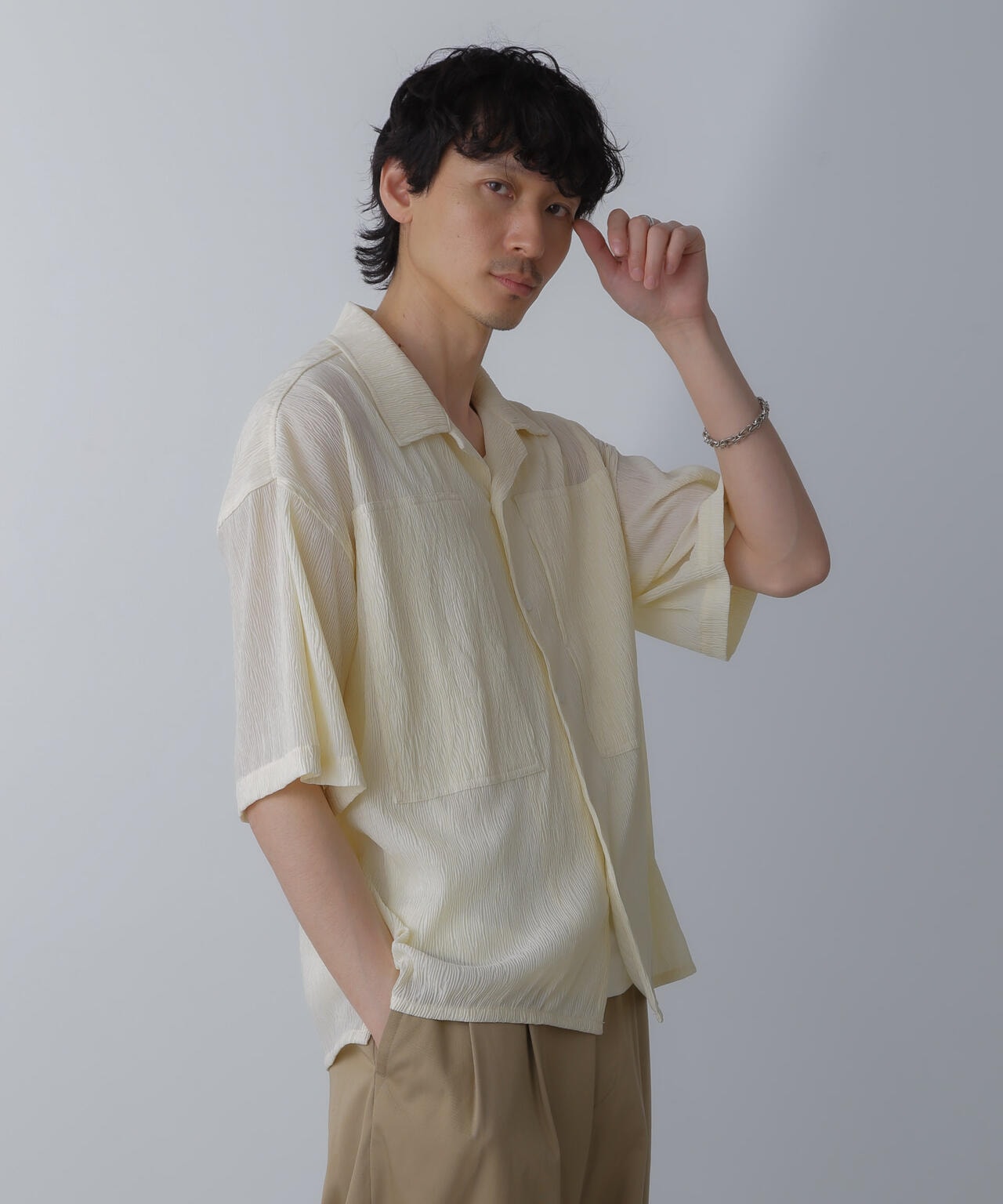 NORMANBROS別注ワイドポケット楊柳シャツ 半袖 6724121214