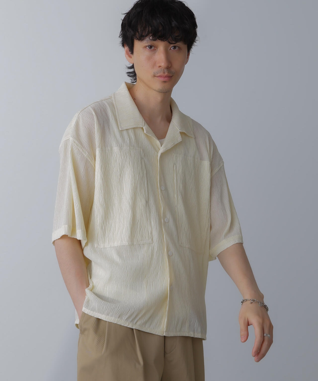 NORMANBROS別注ワイドポケット楊柳シャツ 半袖 6724121214