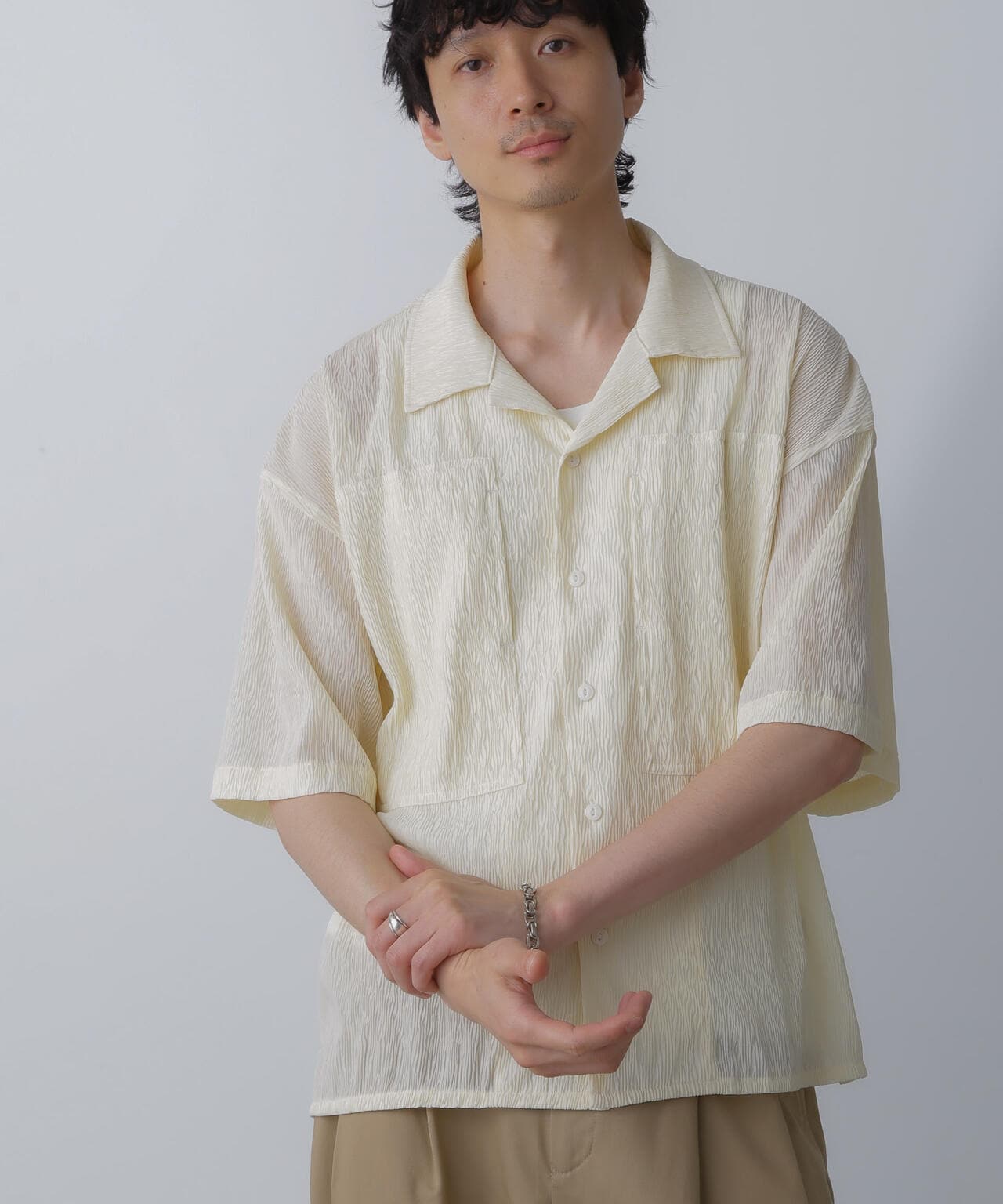 NORMANBROS別注ワイドポケット楊柳シャツ 半袖 6724121214