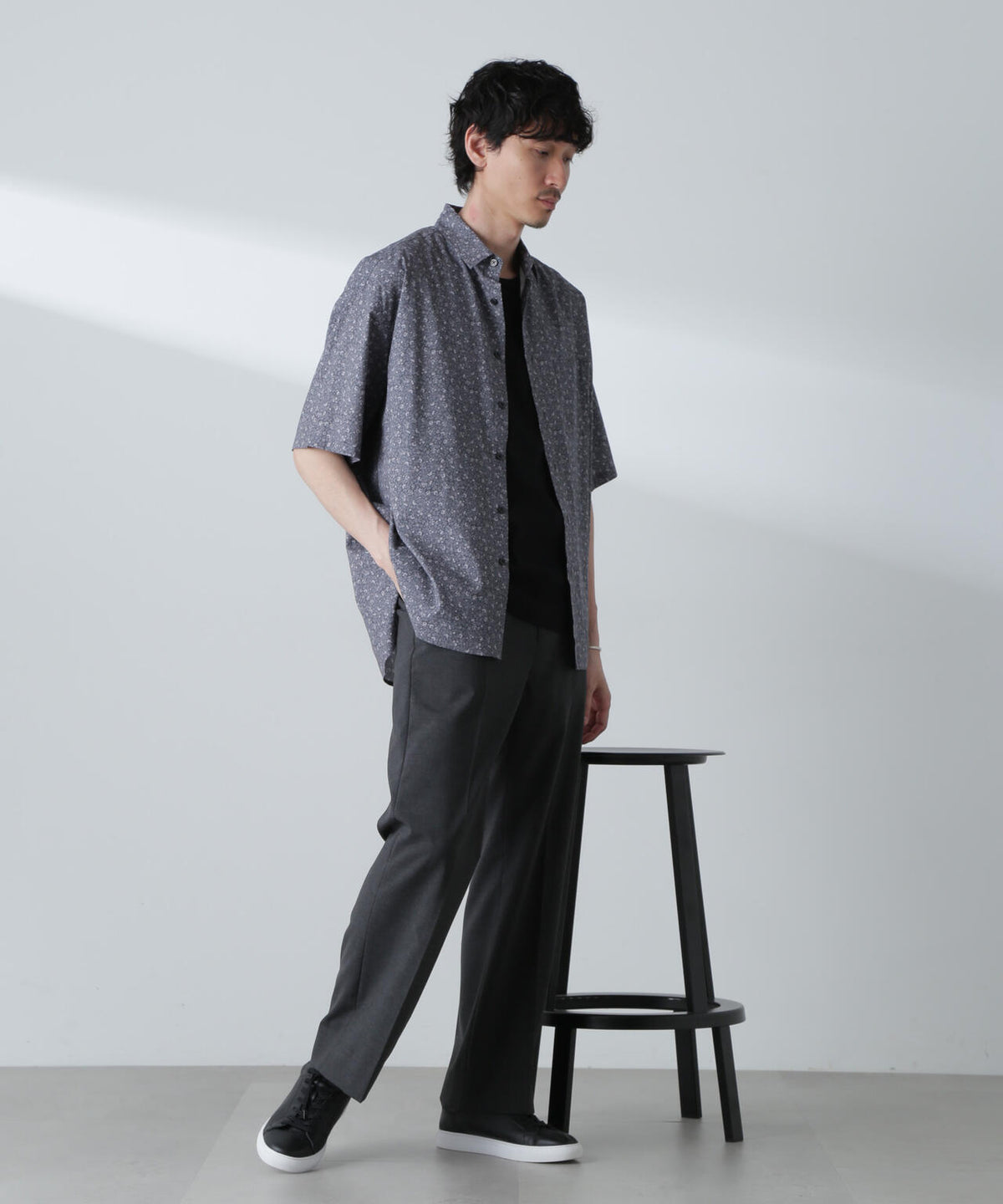 小花柄レギュラーシャツ 半袖 6724121230