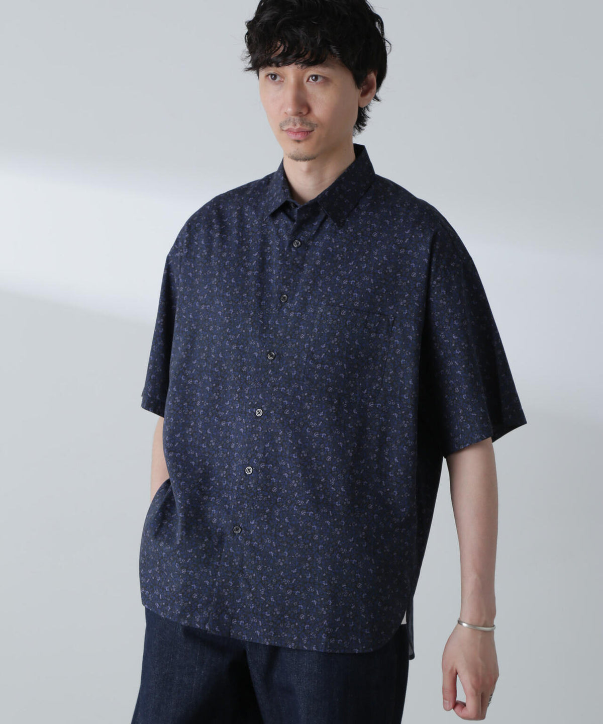 小花柄レギュラーシャツ 半袖 6724121230