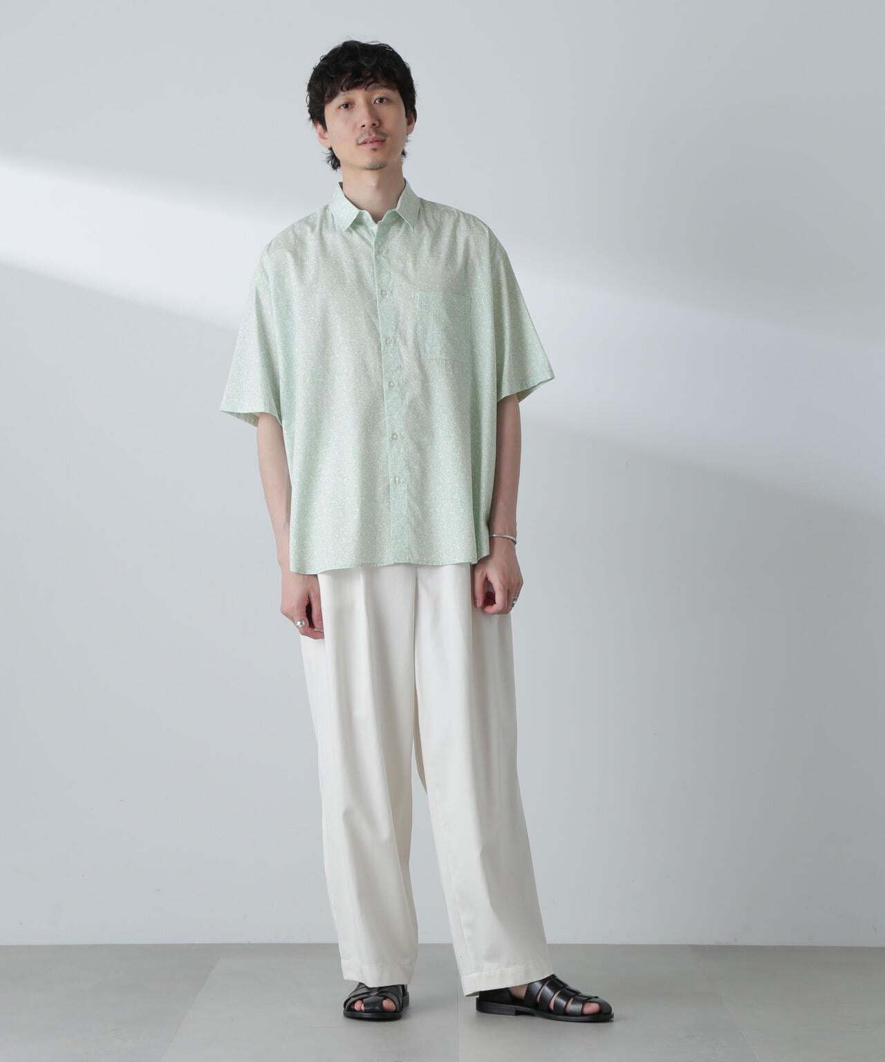 小花柄レギュラーシャツ 半袖 6724121230