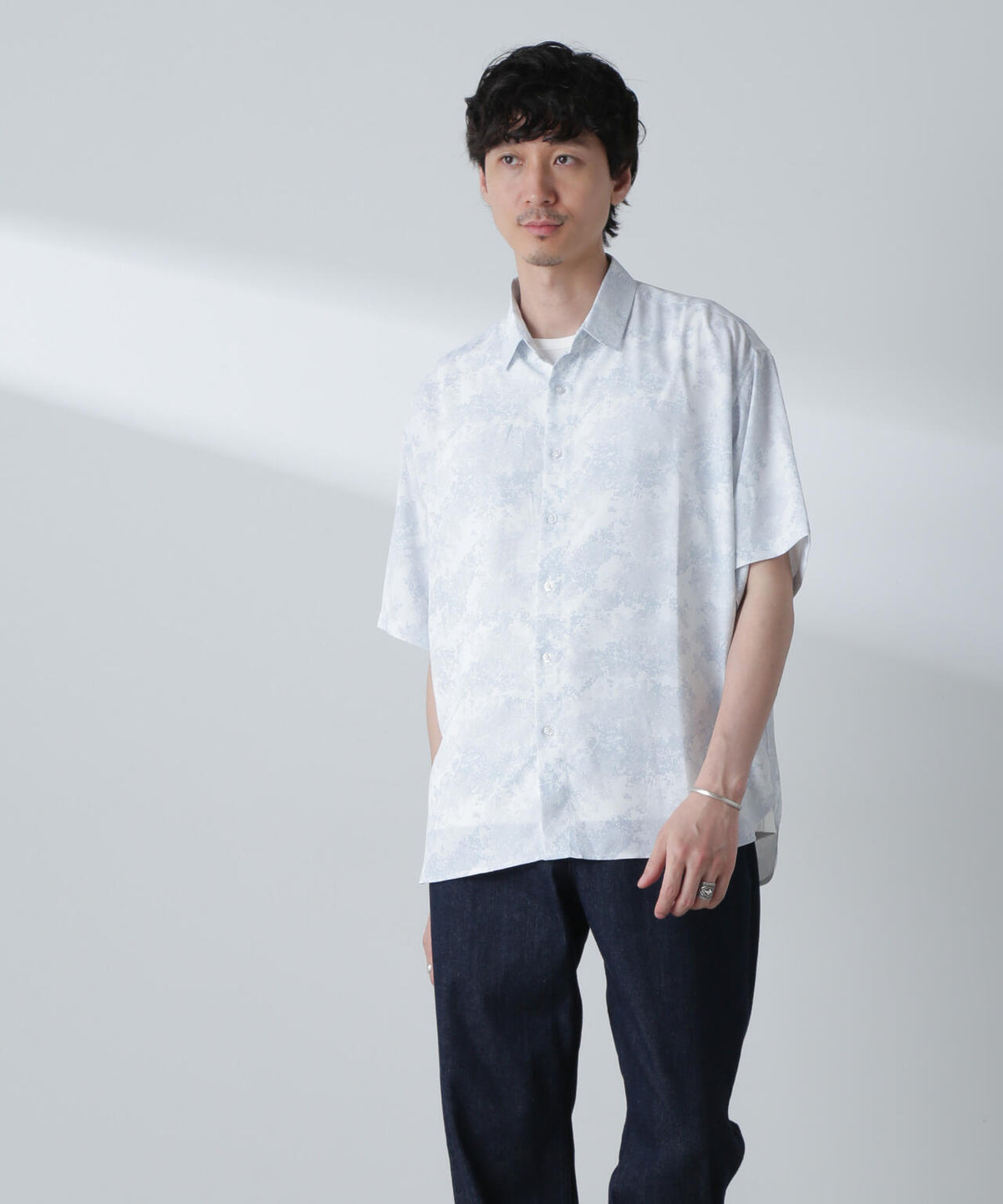 梨地パターンシャツ 半袖 6724121238