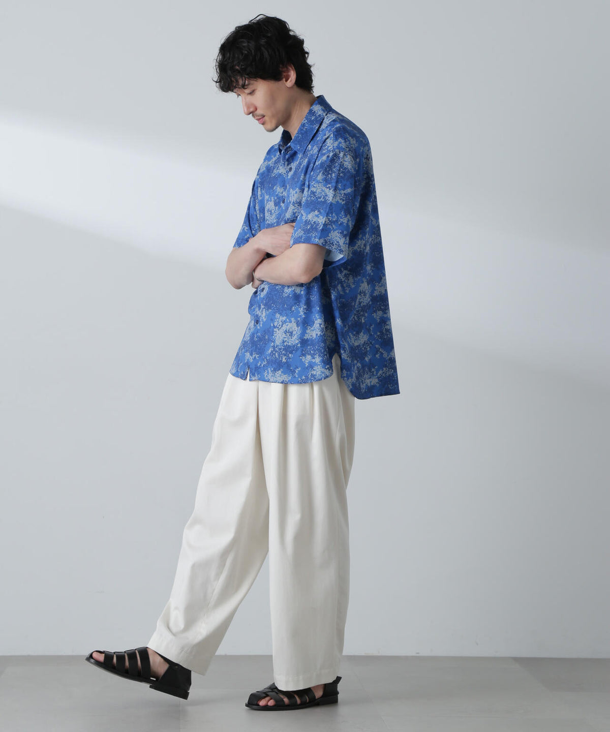 梨地パターンシャツ 半袖 6724121238