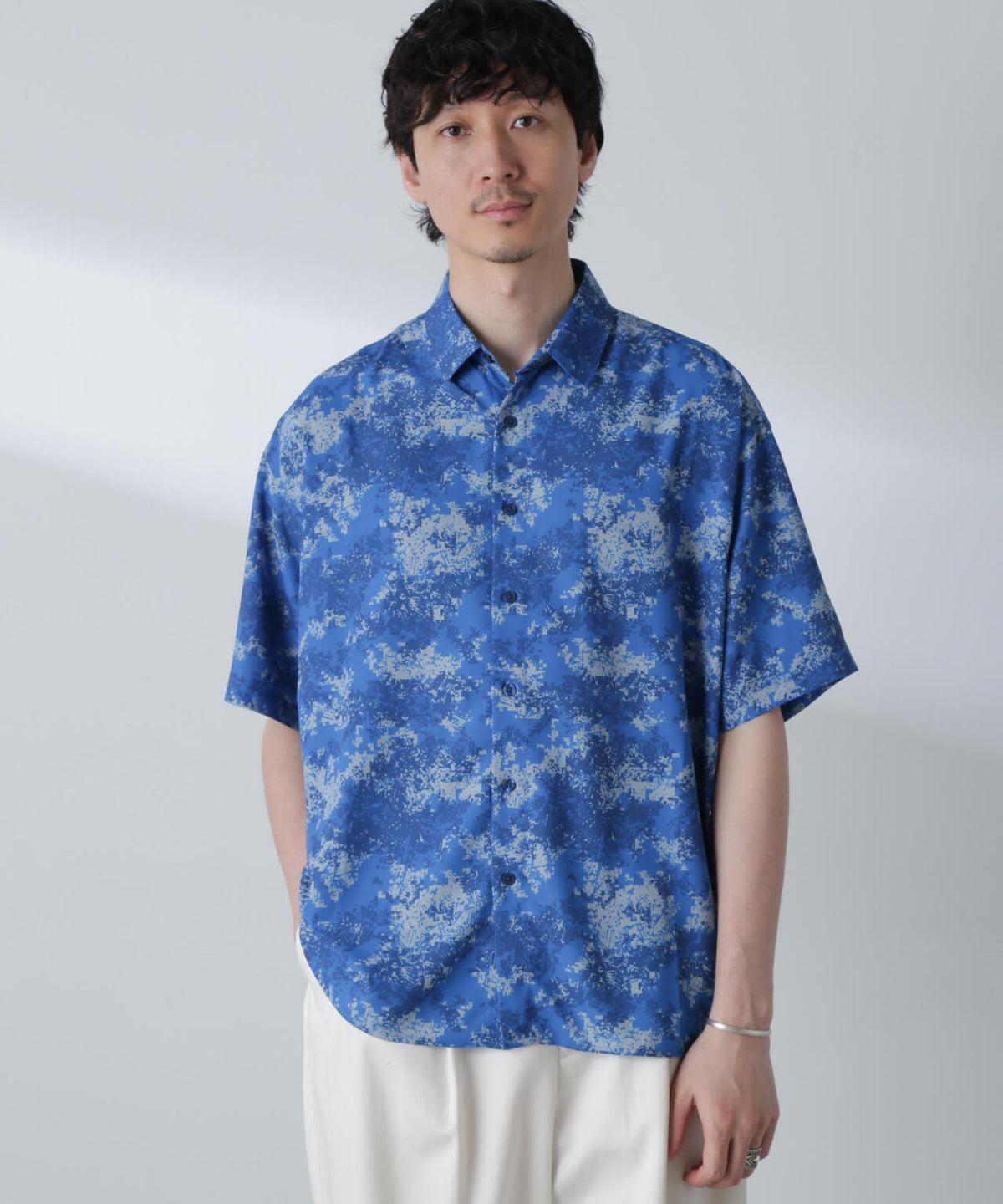 梨地パターンシャツ 半袖 6724121238
