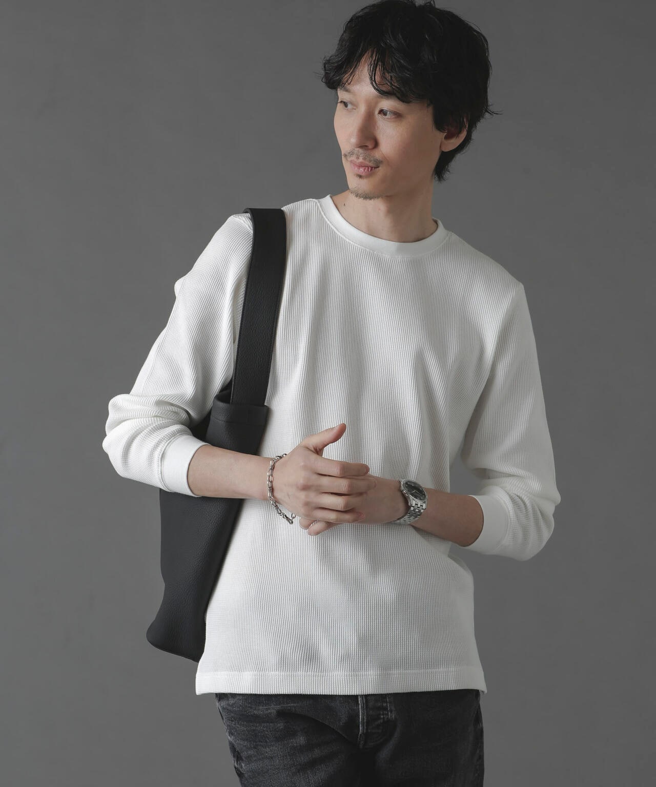 アンチスメルワッフルTシャツ 長袖 6724123212