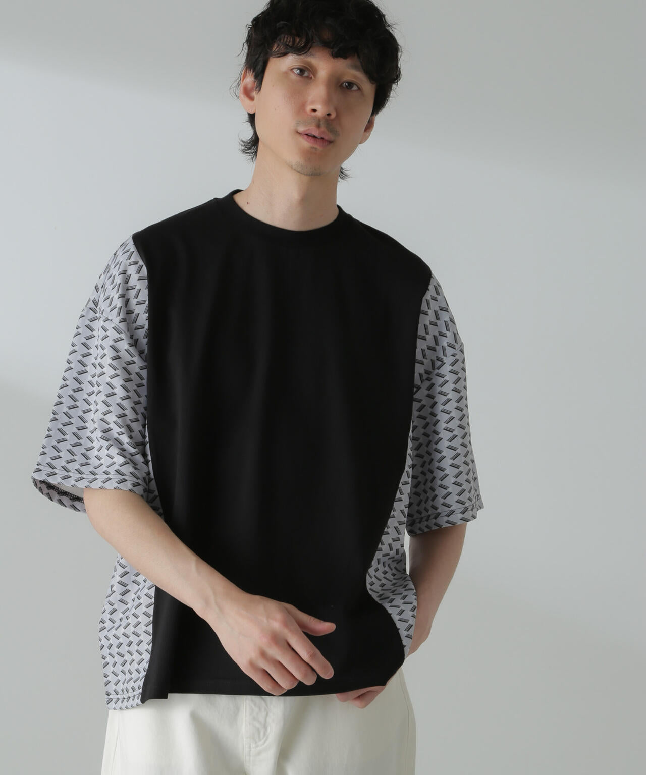 切り替えパターンTシャツ 半袖(セットアップ可) 6724124221