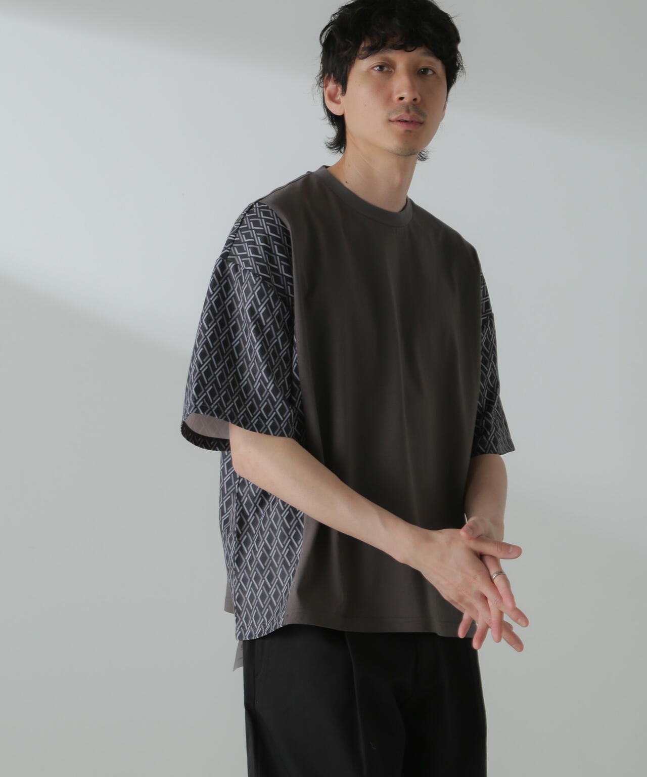 切り替えパターンTシャツ 半袖(セットアップ可) 6724124221