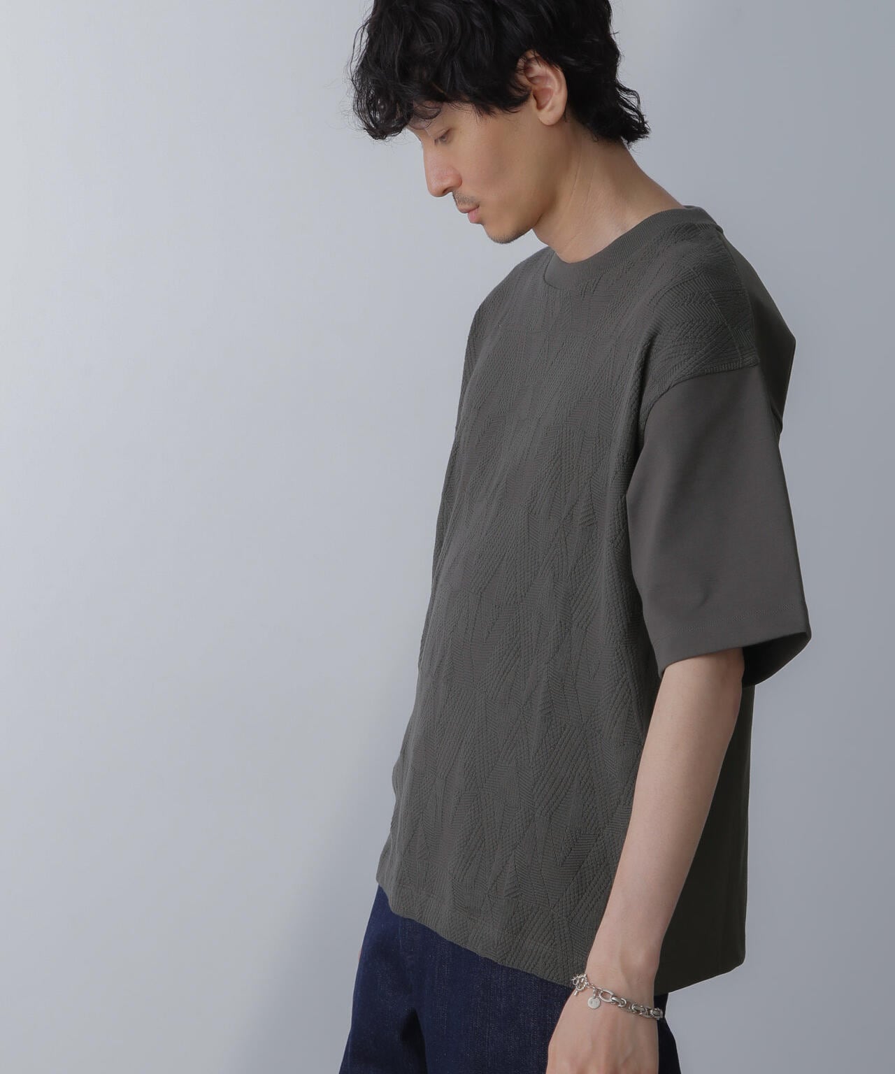 ツートーン切り替えTシャツ 半袖 6724124224