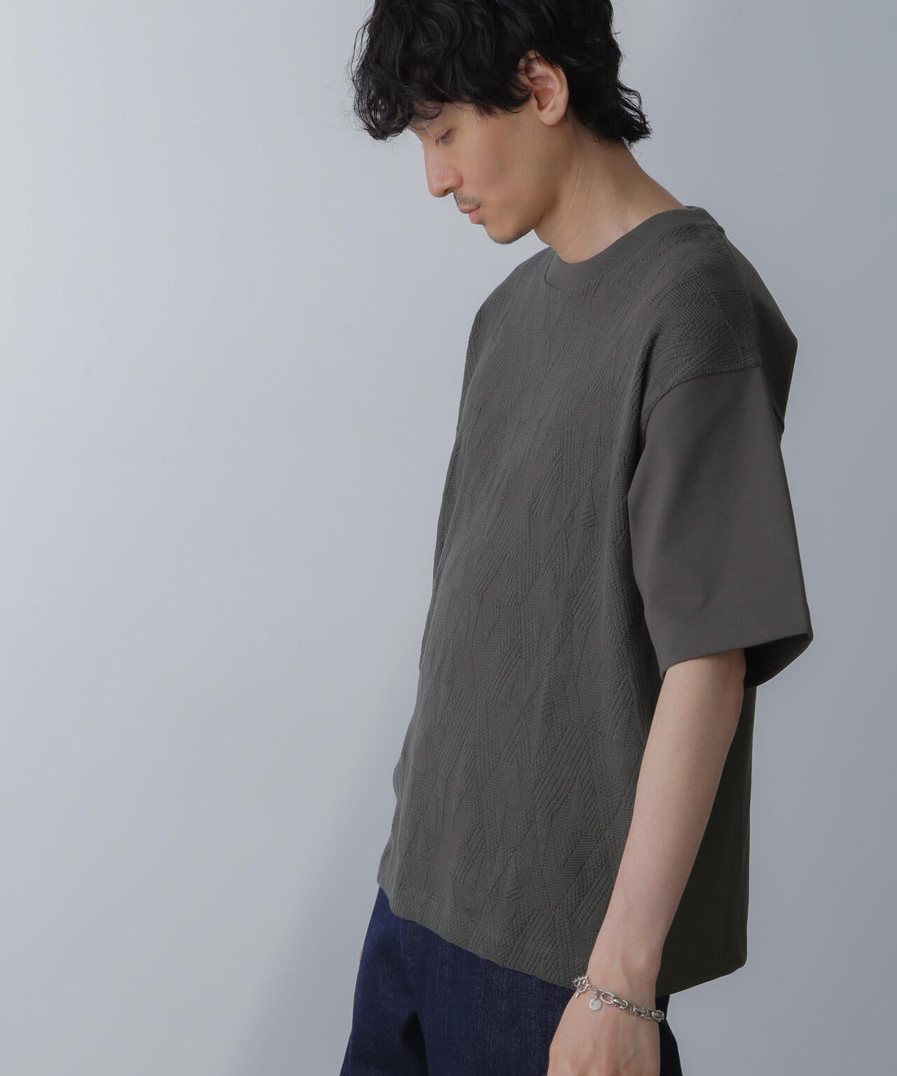 ツートーン切り替えTシャツ 半袖 6724124224