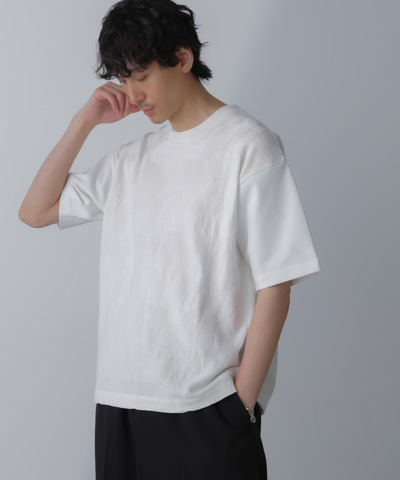 ツートーン切り替えTシャツ 半袖 6724124224