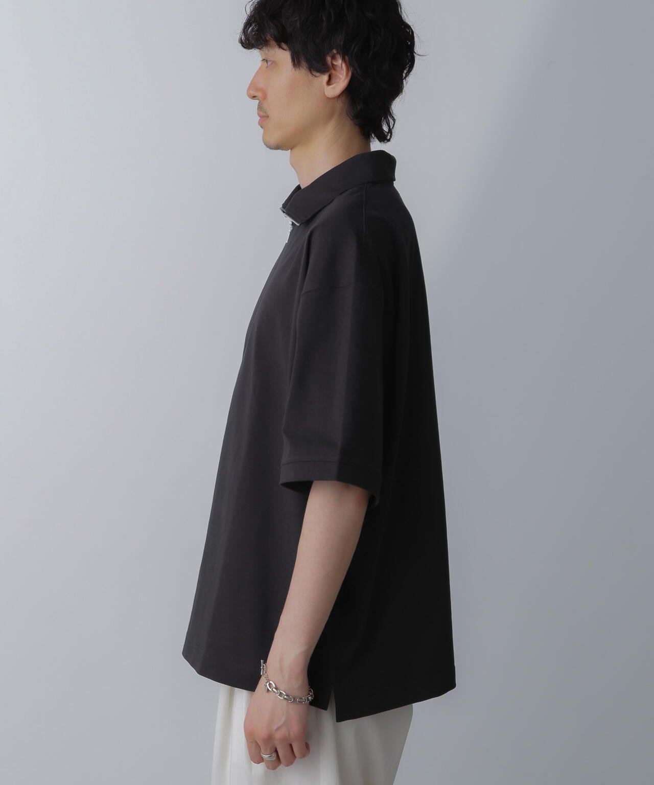 HALF ZIP ワイドシルエット Tシャツ 半袖 6724124225