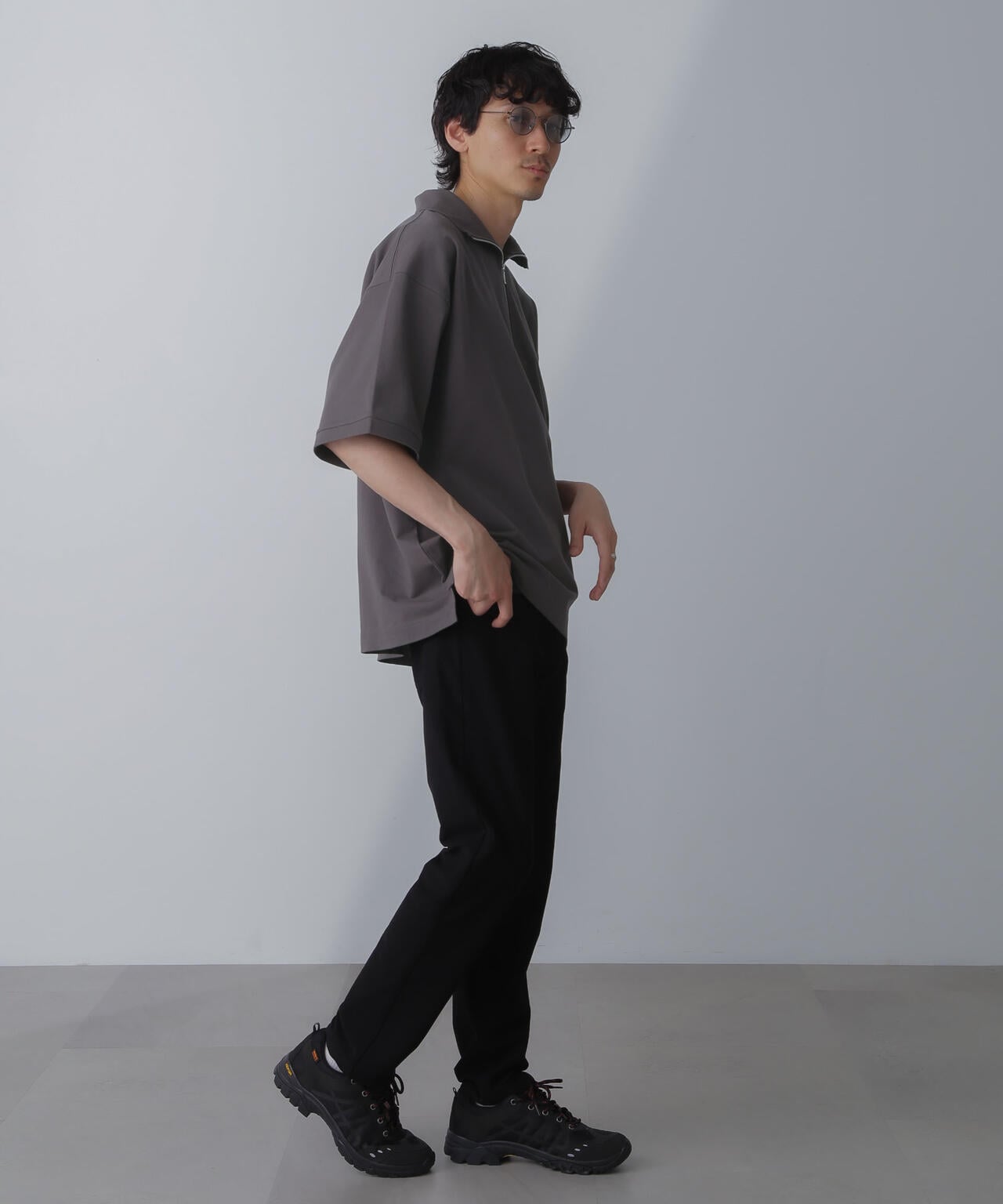 HALF ZIP ワイドシルエット Tシャツ 半袖 6724124225