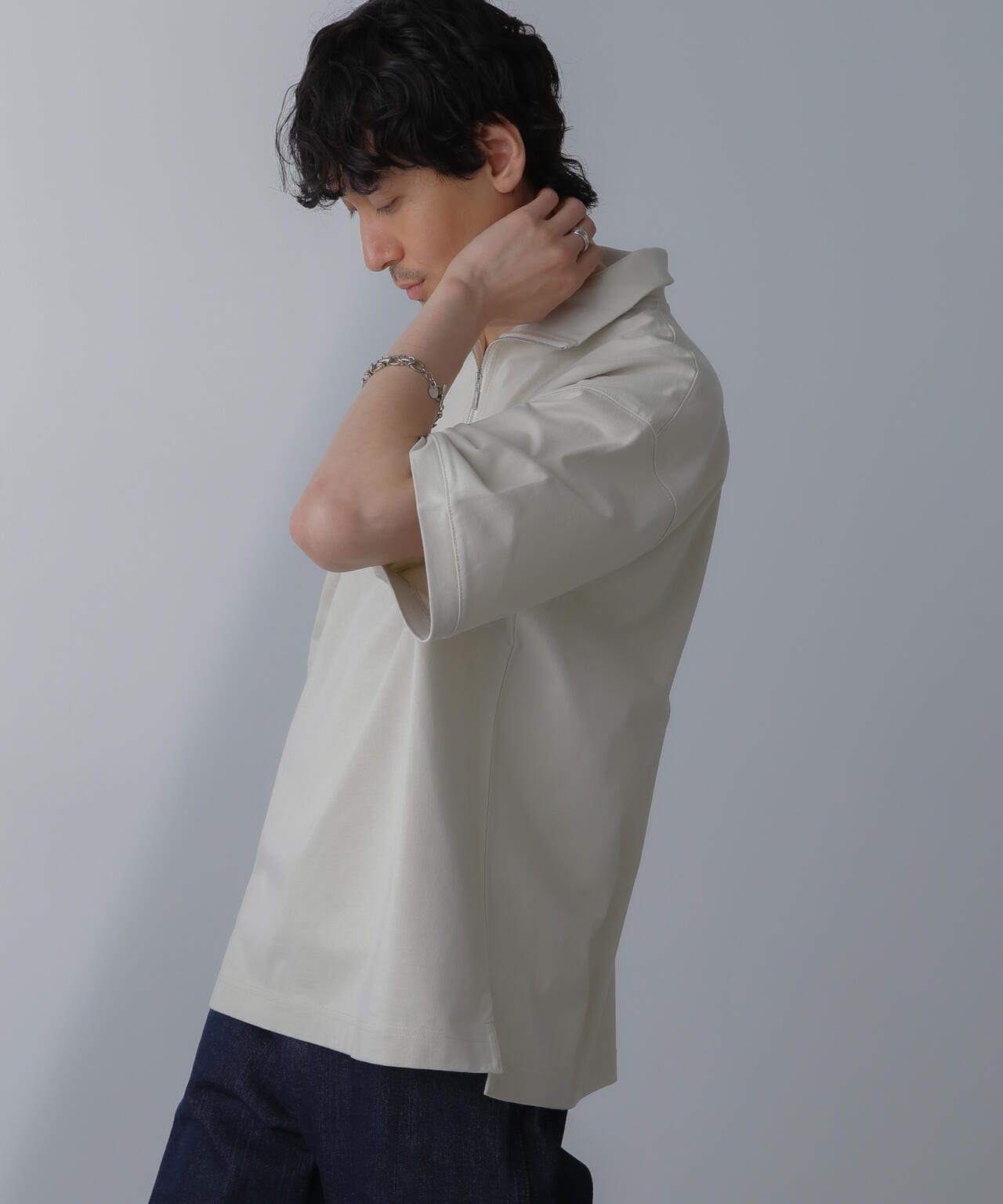 HALF ZIP ワイドシルエット Tシャツ 半袖 6724124225