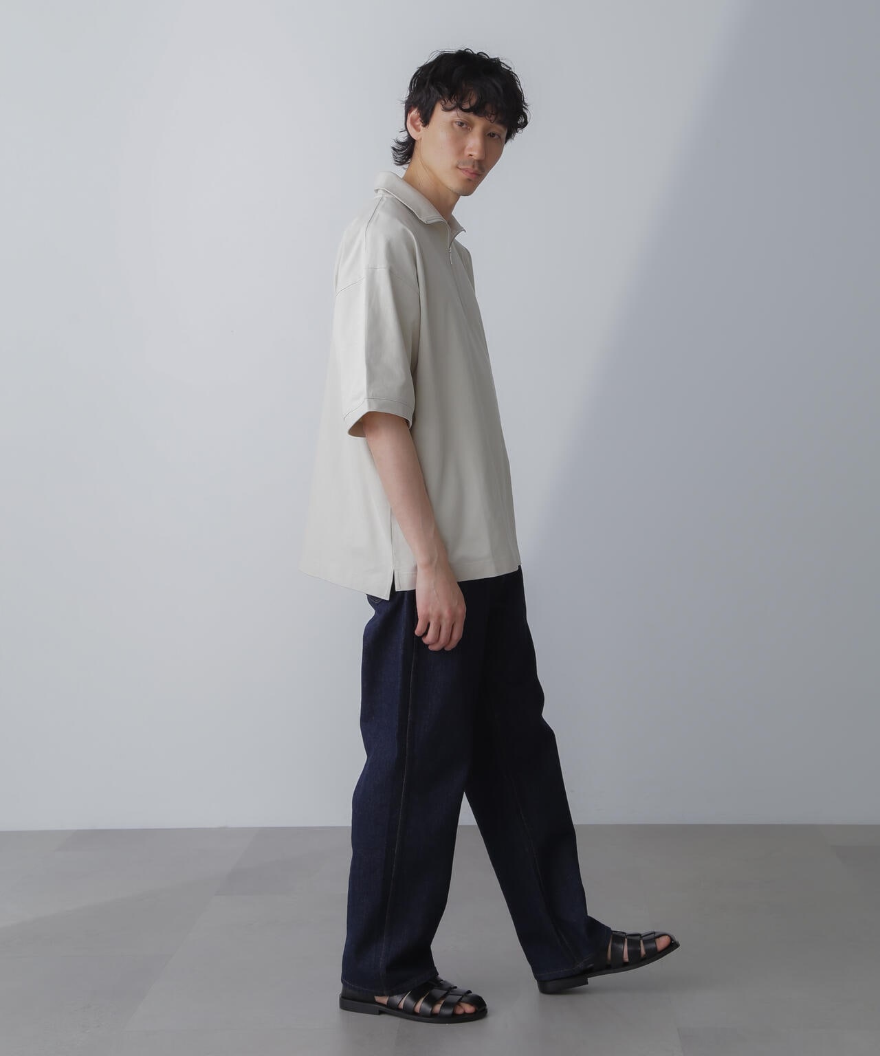 HALF ZIP ワイドシルエット Tシャツ 半袖 6724124225