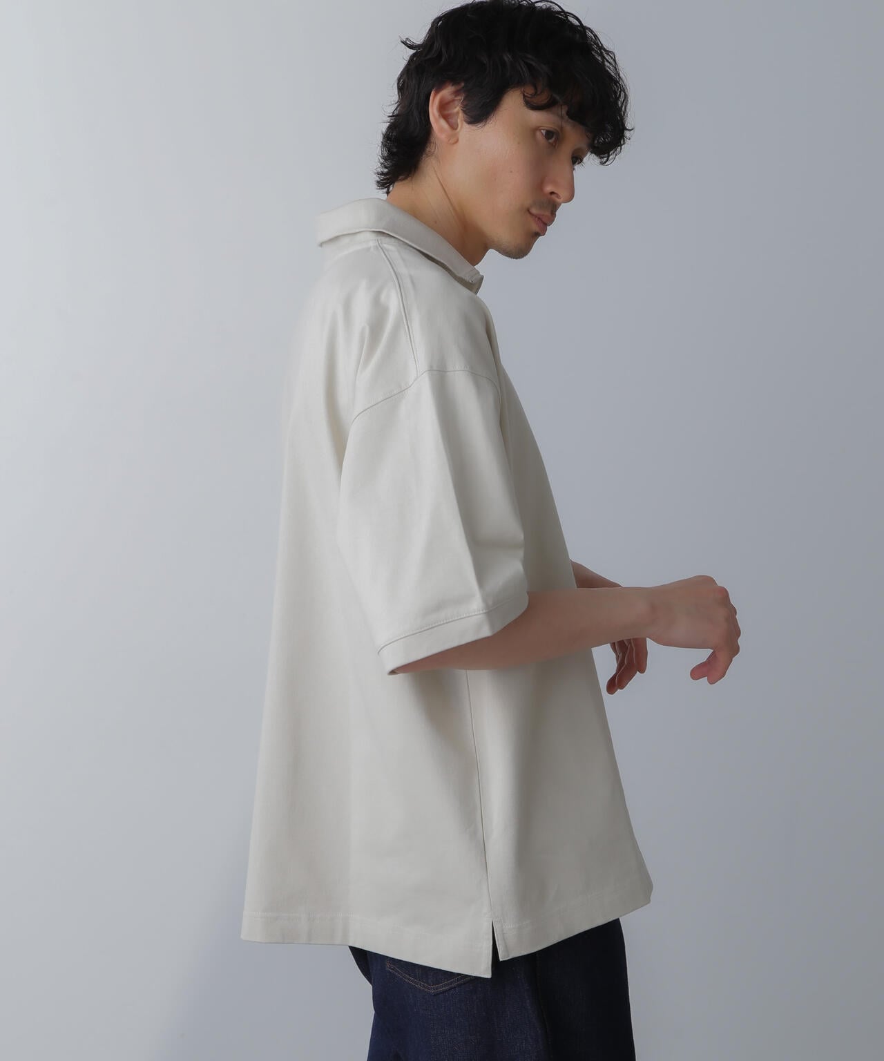 HALF ZIP ワイドシルエット Tシャツ 半袖 6724124225