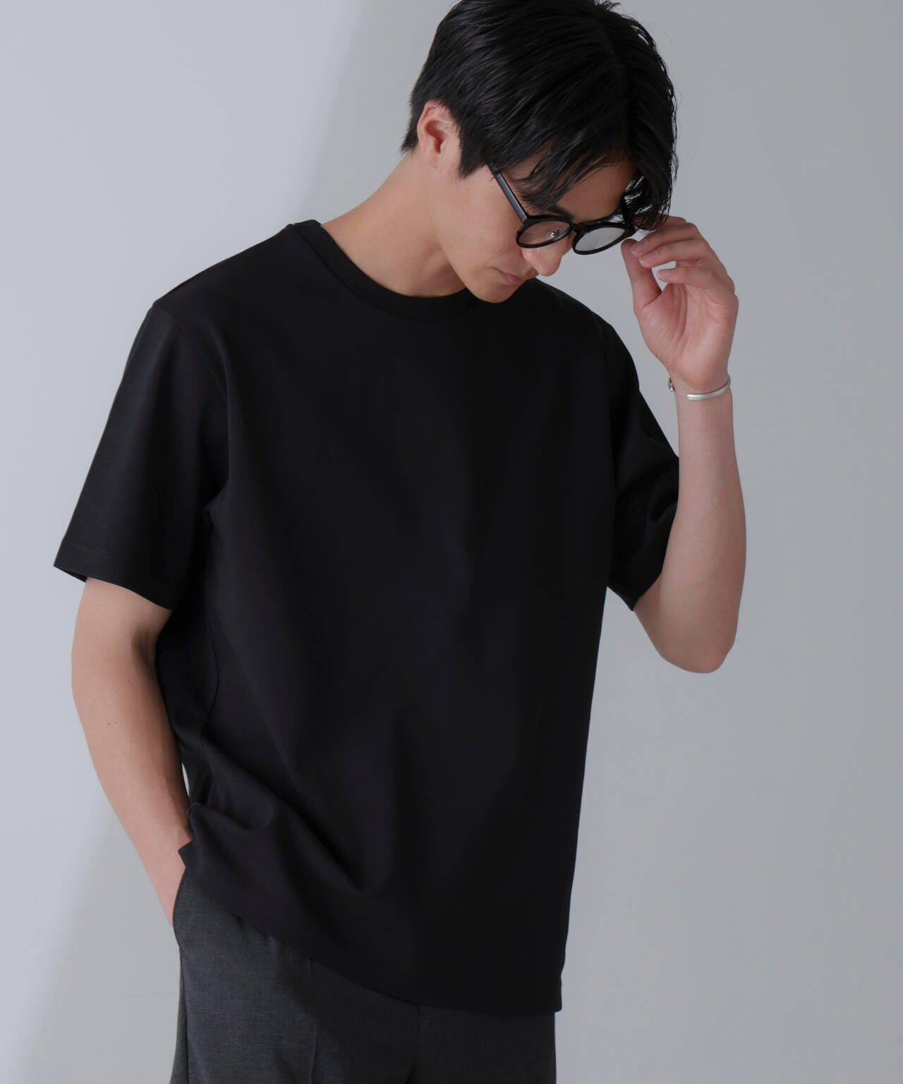 ダブルスムースクルーネックTシャツ 半袖 6724124231