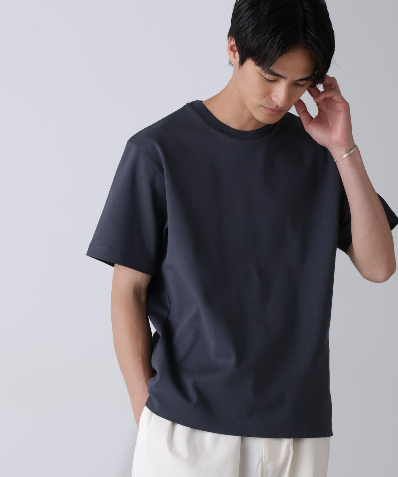 ダブルスムースクルーネックTシャツ 半袖 6724124231