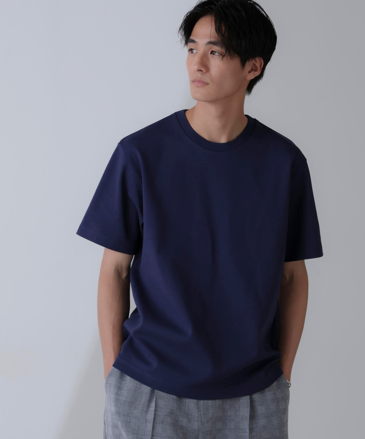 ダブルスムースクルーネックTシャツ 半袖 6724124231