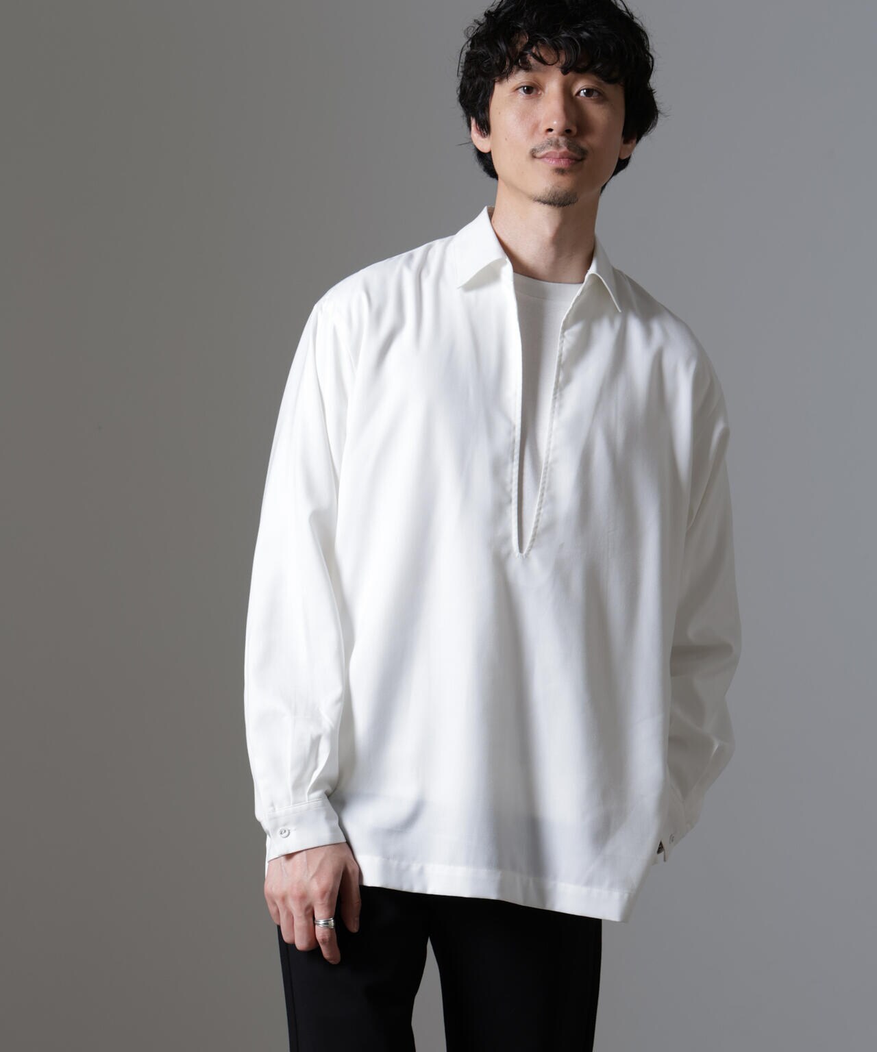 ドレープスキッパーシャツ 長袖 6724220207