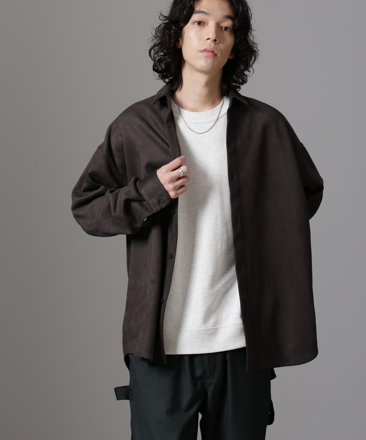 WEB限定/フェイクスエードBigシャツ 6724220211