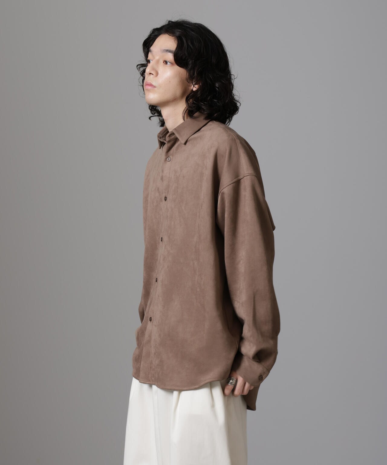 WEB限定/フェイクスエードBigシャツ 6724220211