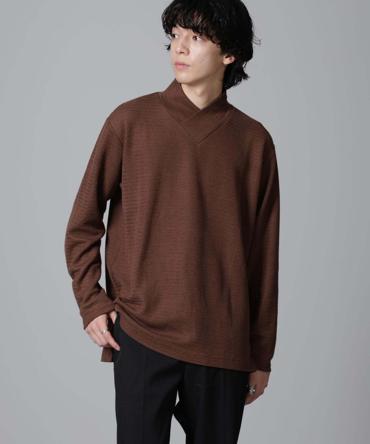 WEB限定/デザインネックサーマルプルオーバー 長袖 6724223232
