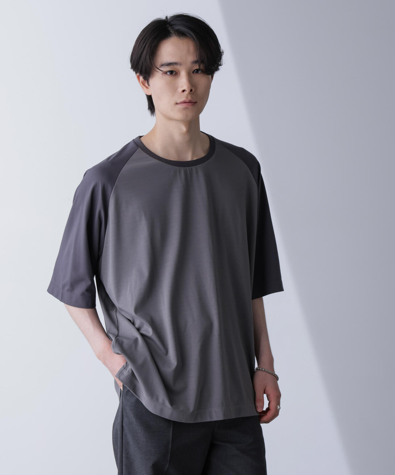 ワイドシルエットラグランTシャツ 半袖 6724224207