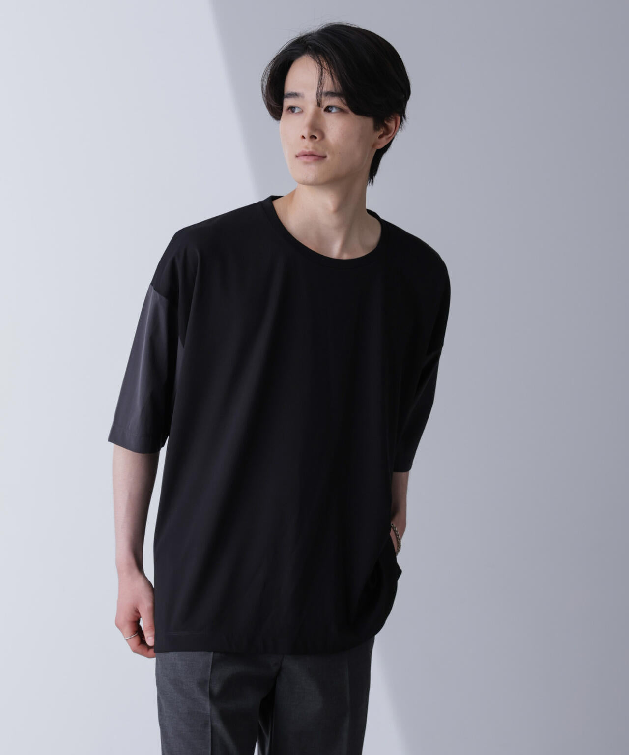 袖切り替えビッグTシャツ 半袖 6724224211
