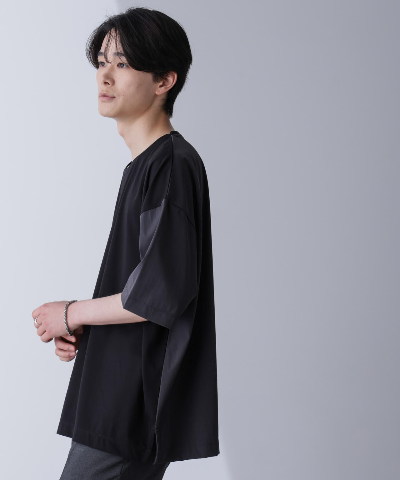 袖切り替えビッグTシャツ 半袖 6724224211