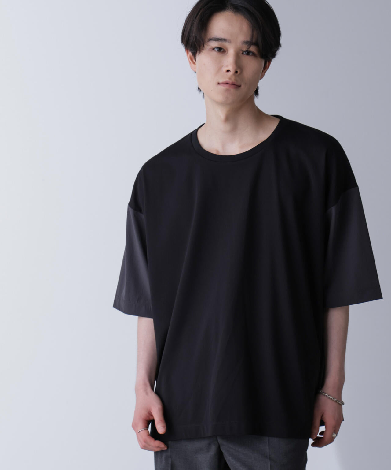 袖切り替えビッグTシャツ 半袖 6724224211
