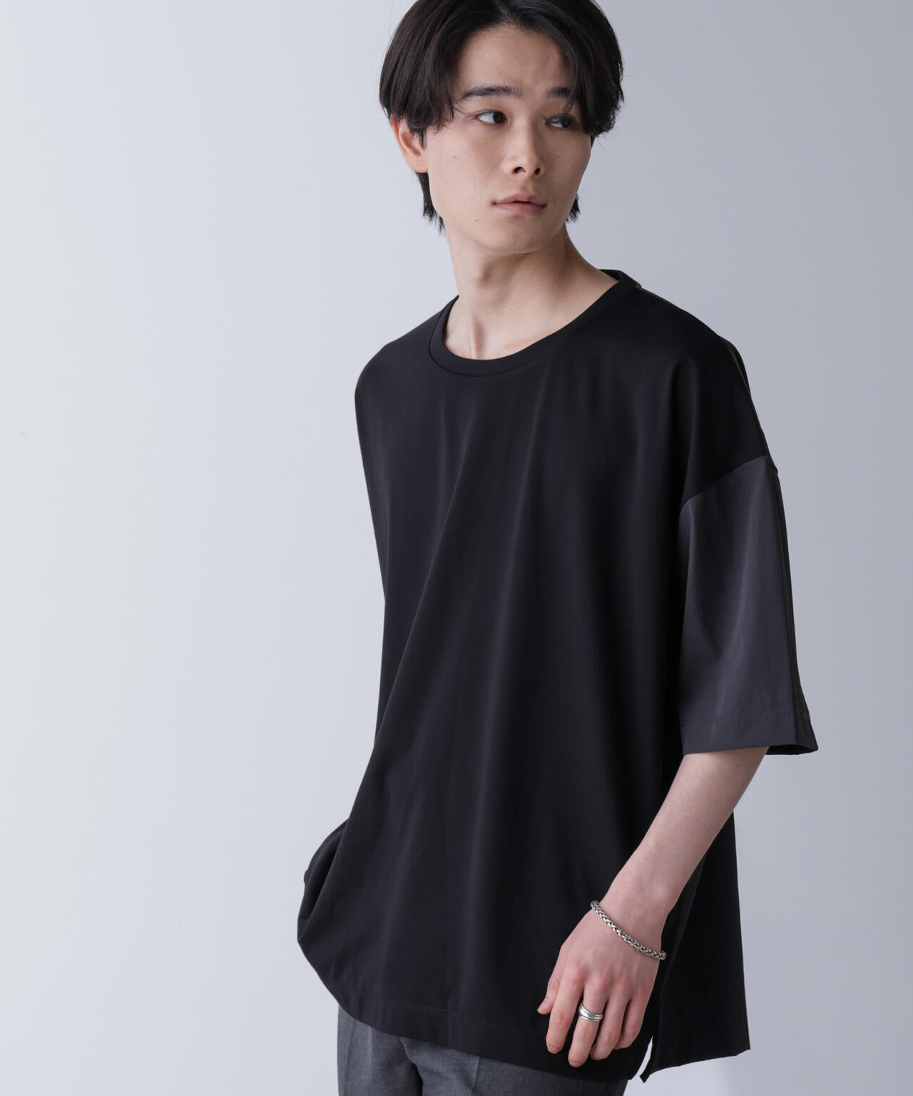 袖切り替えビッグTシャツ 半袖 6724224211