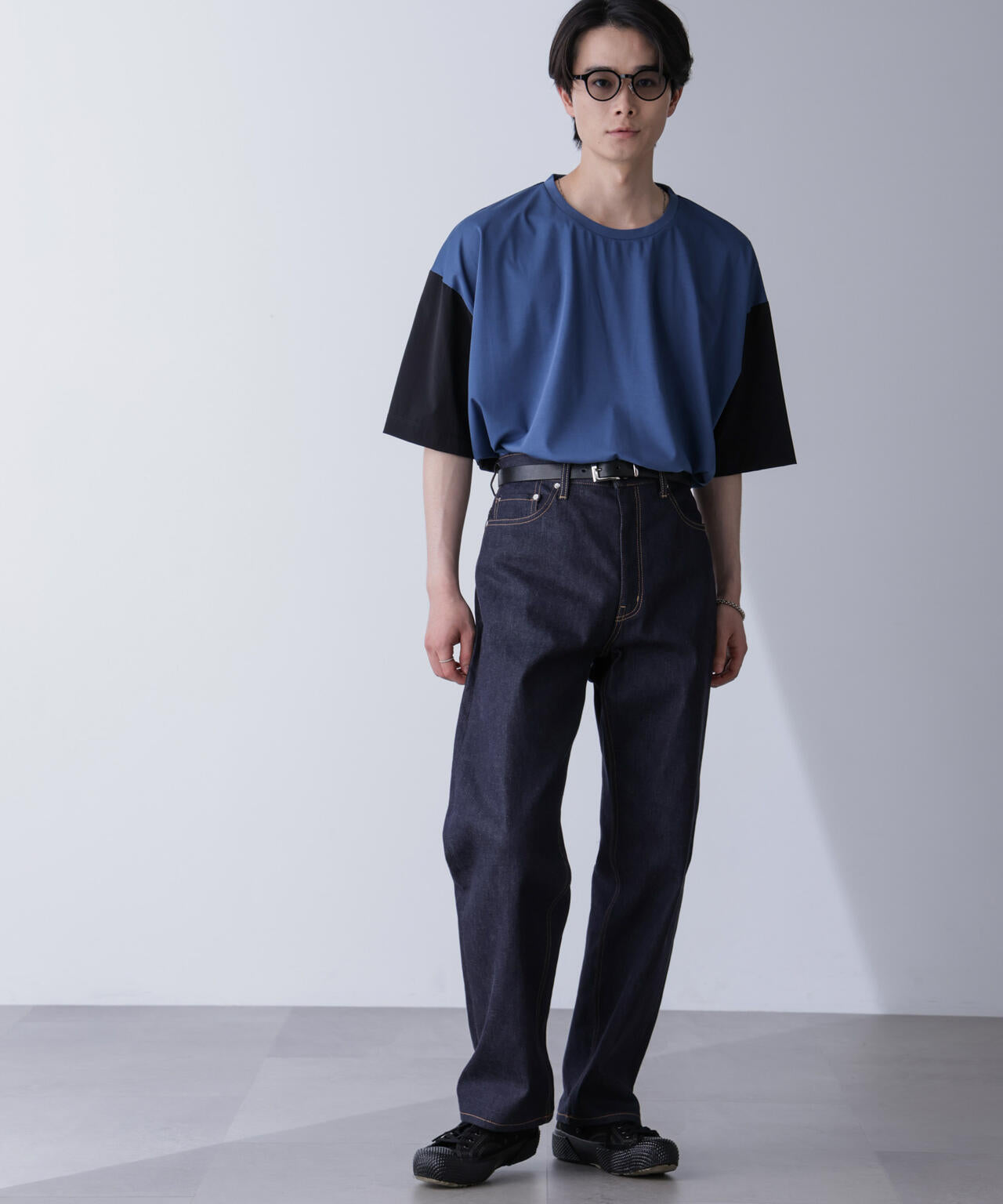 袖切り替えビッグTシャツ 半袖 6724224211