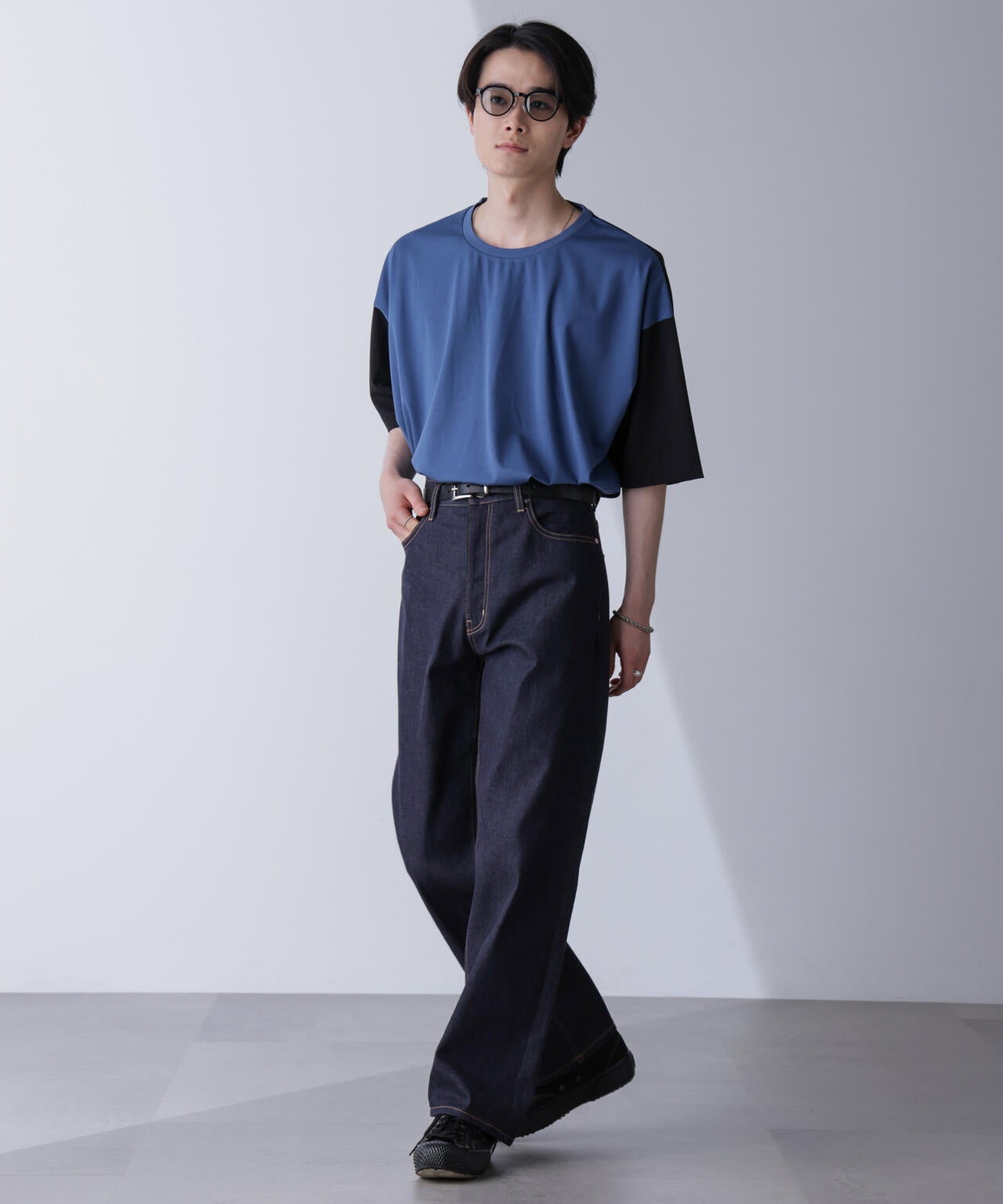 袖切り替えビッグTシャツ 半袖 6724224211