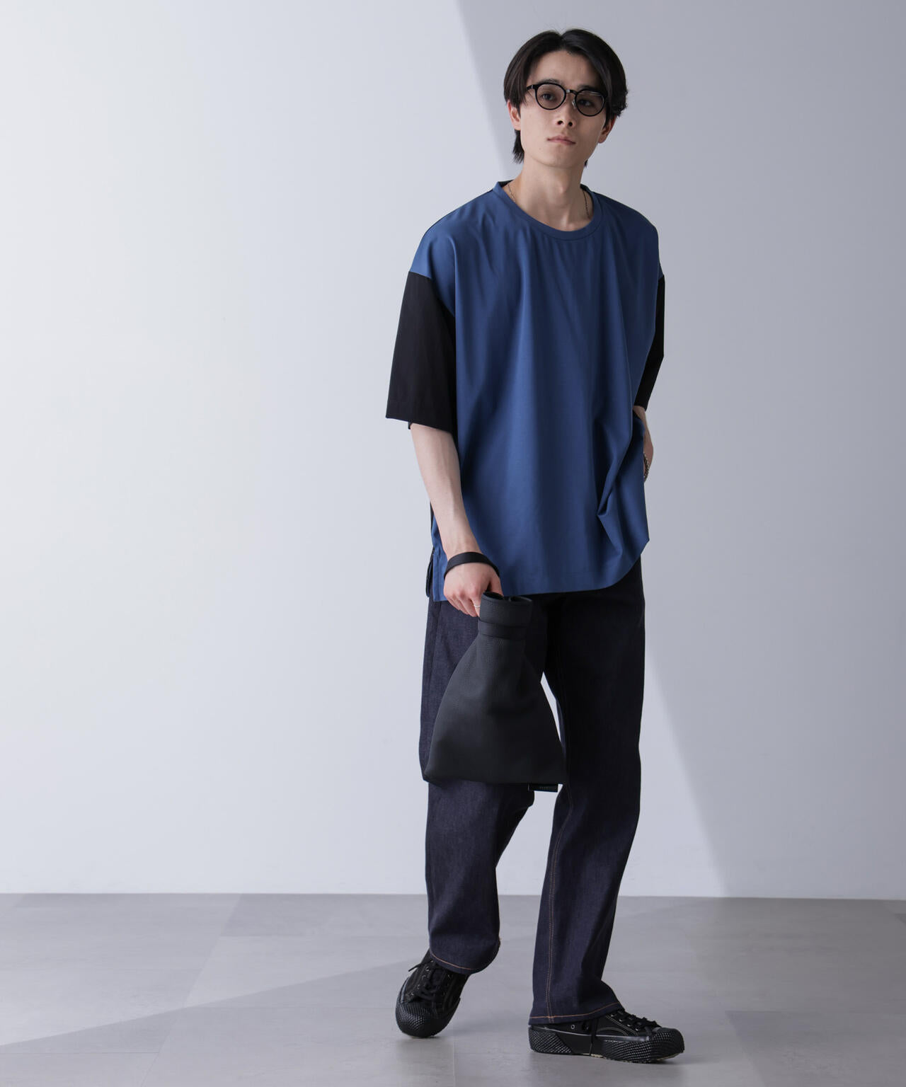 袖切り替えビッグTシャツ 半袖 6724224211