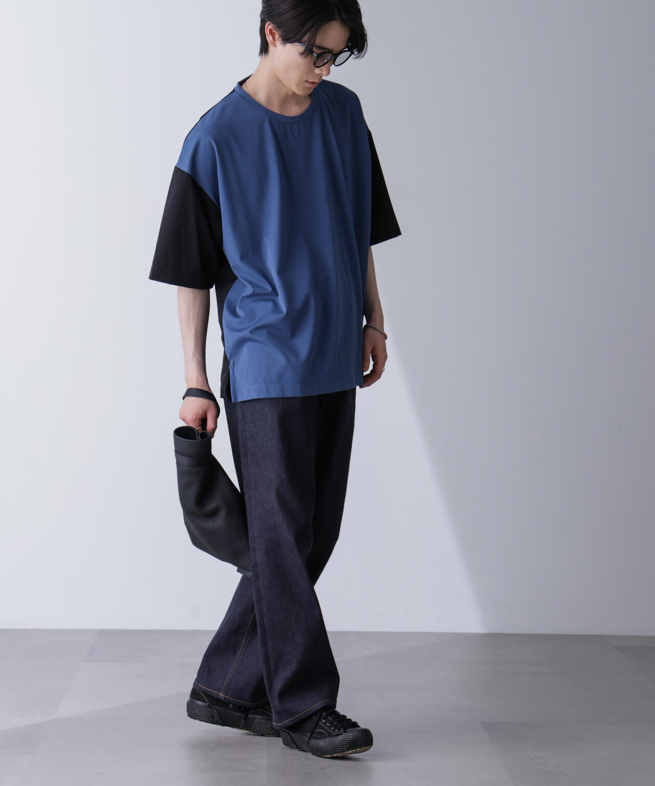 袖切り替えビッグTシャツ 半袖 6724224211