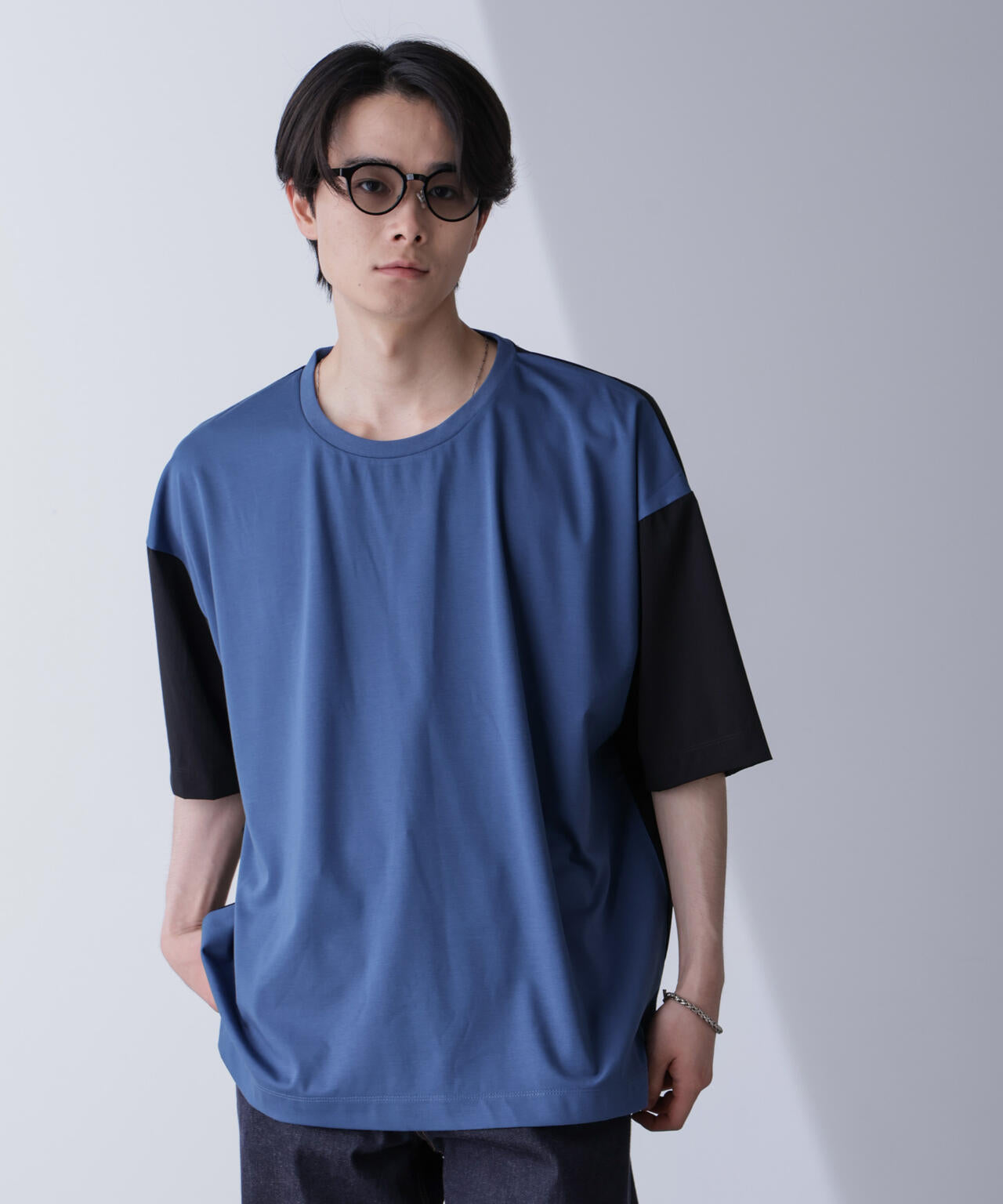 袖切り替えビッグTシャツ 半袖 6724224211