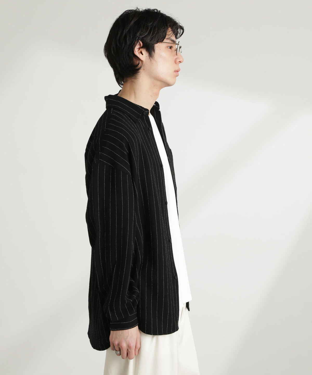 WEB限定/ピンストライプレギュラーカラーシャツ 長袖 6725120209
