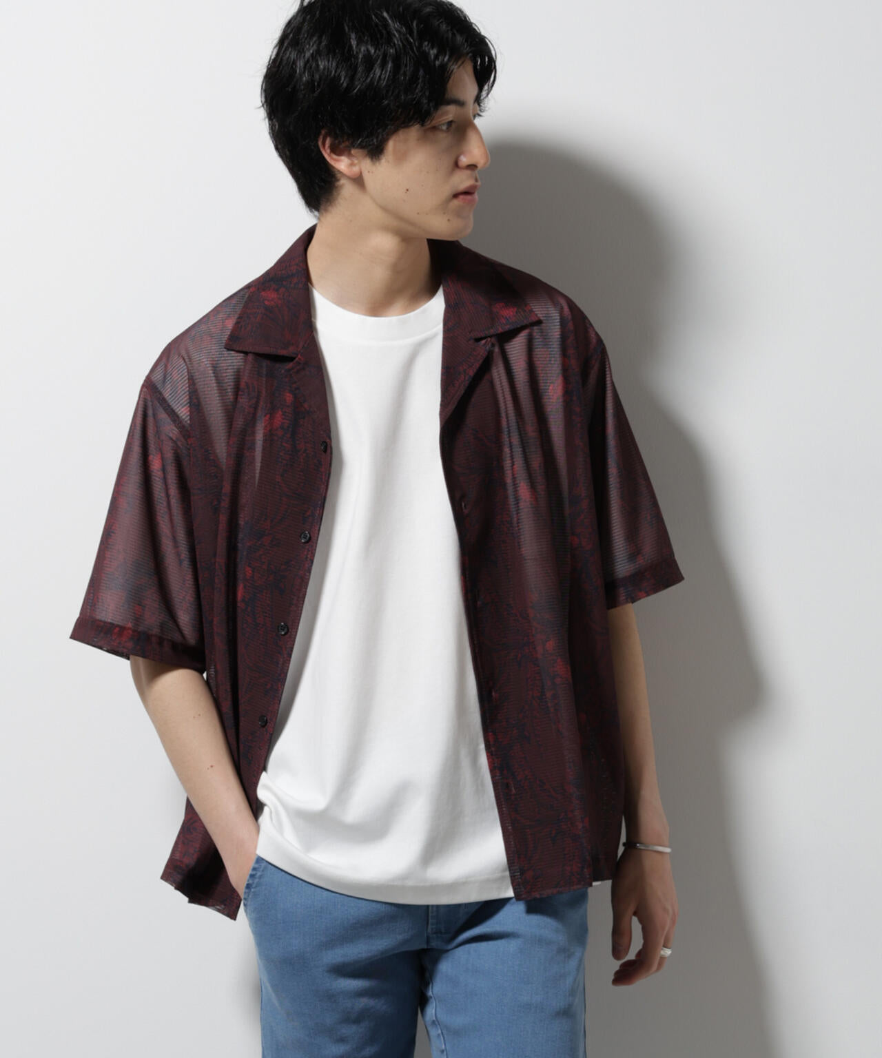 NORMANBROS別注 メッシュプリントシャツ 半袖 6725121001