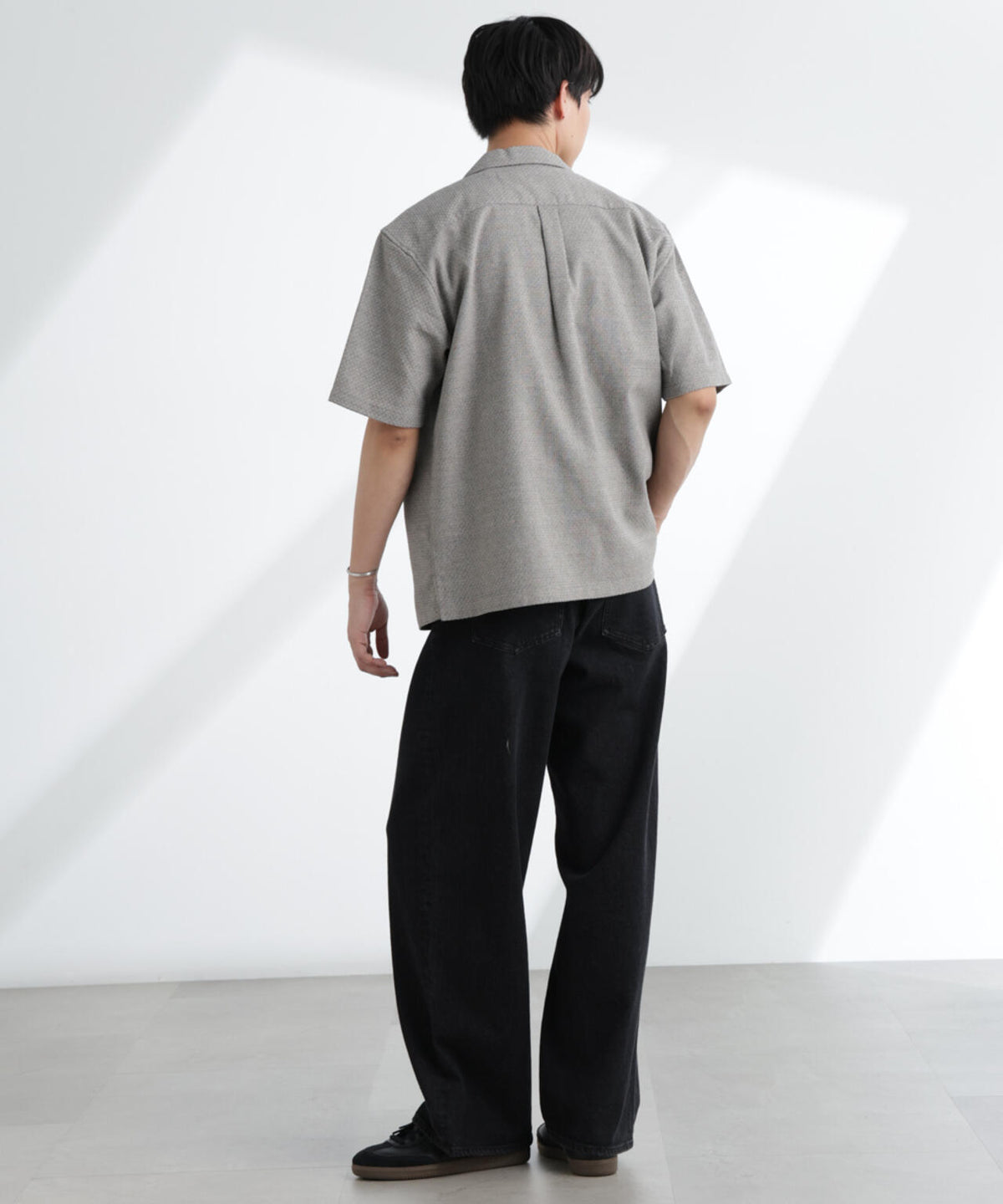 コットンリネン交織開襟シャツ 半袖 6725121213