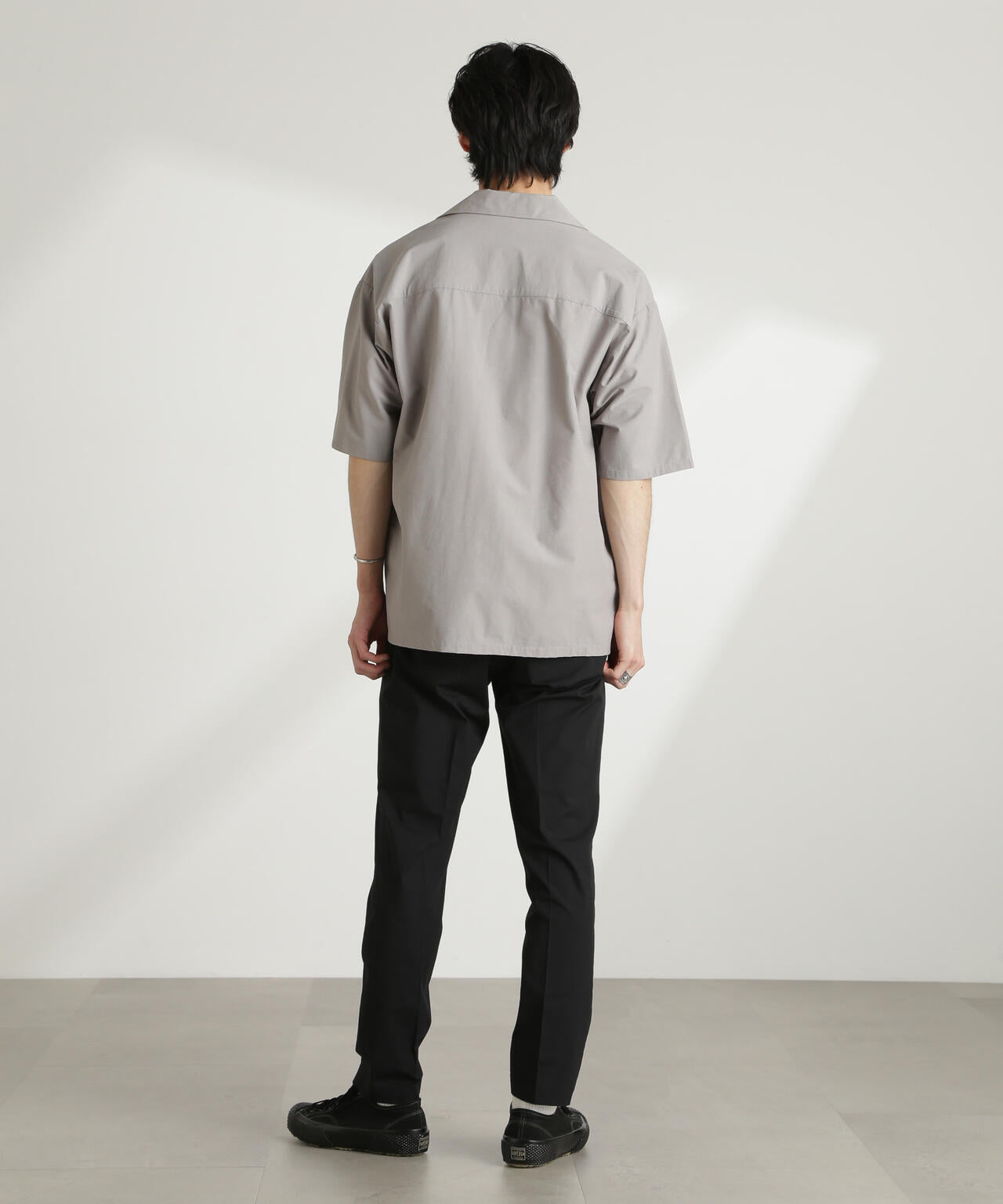 ストレッチワイドオープンカラーシャツ 半袖(セットアップ可) 6725121226