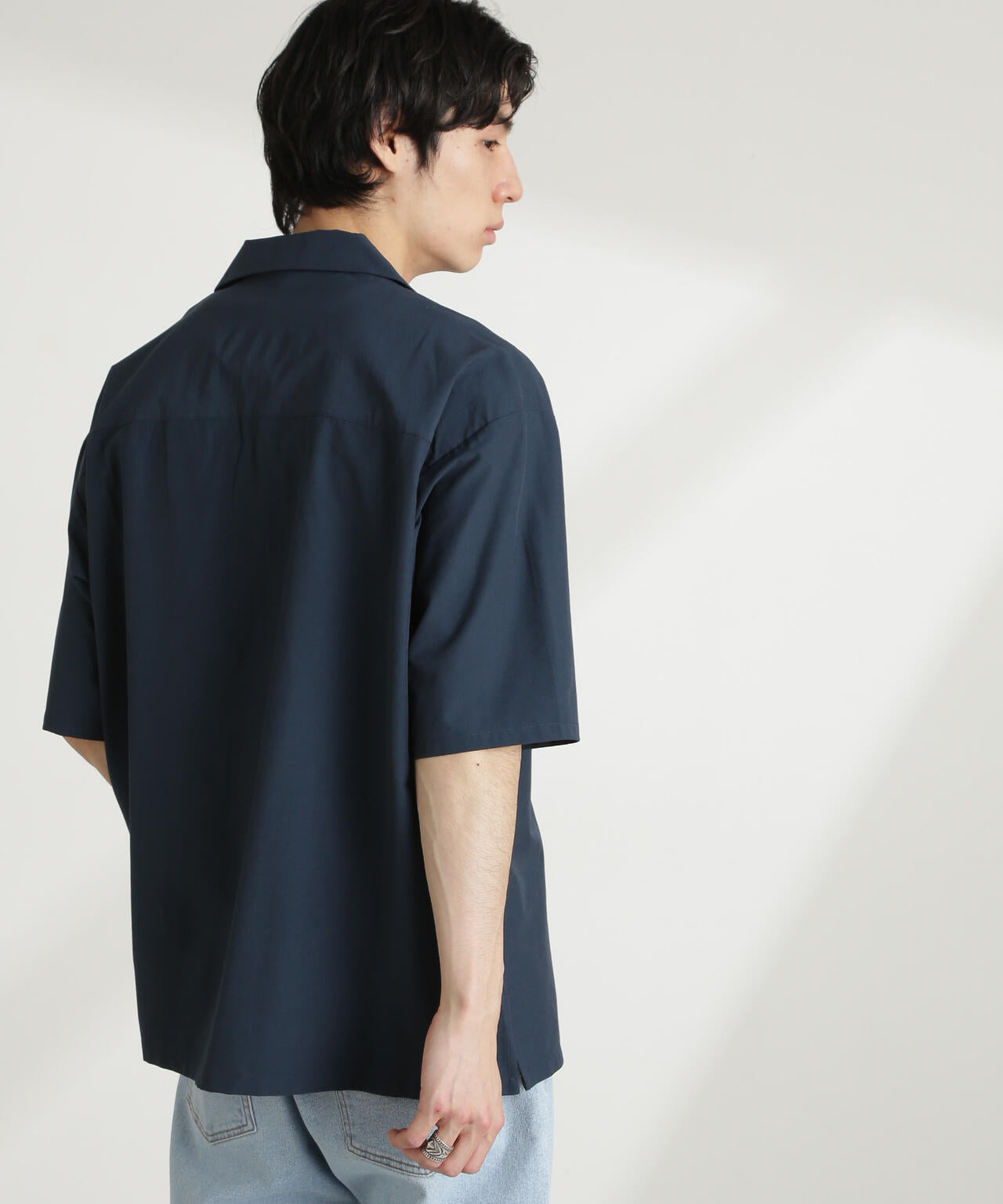 ストレッチワイドオープンカラーシャツ 半袖(セットアップ可) 6725121226