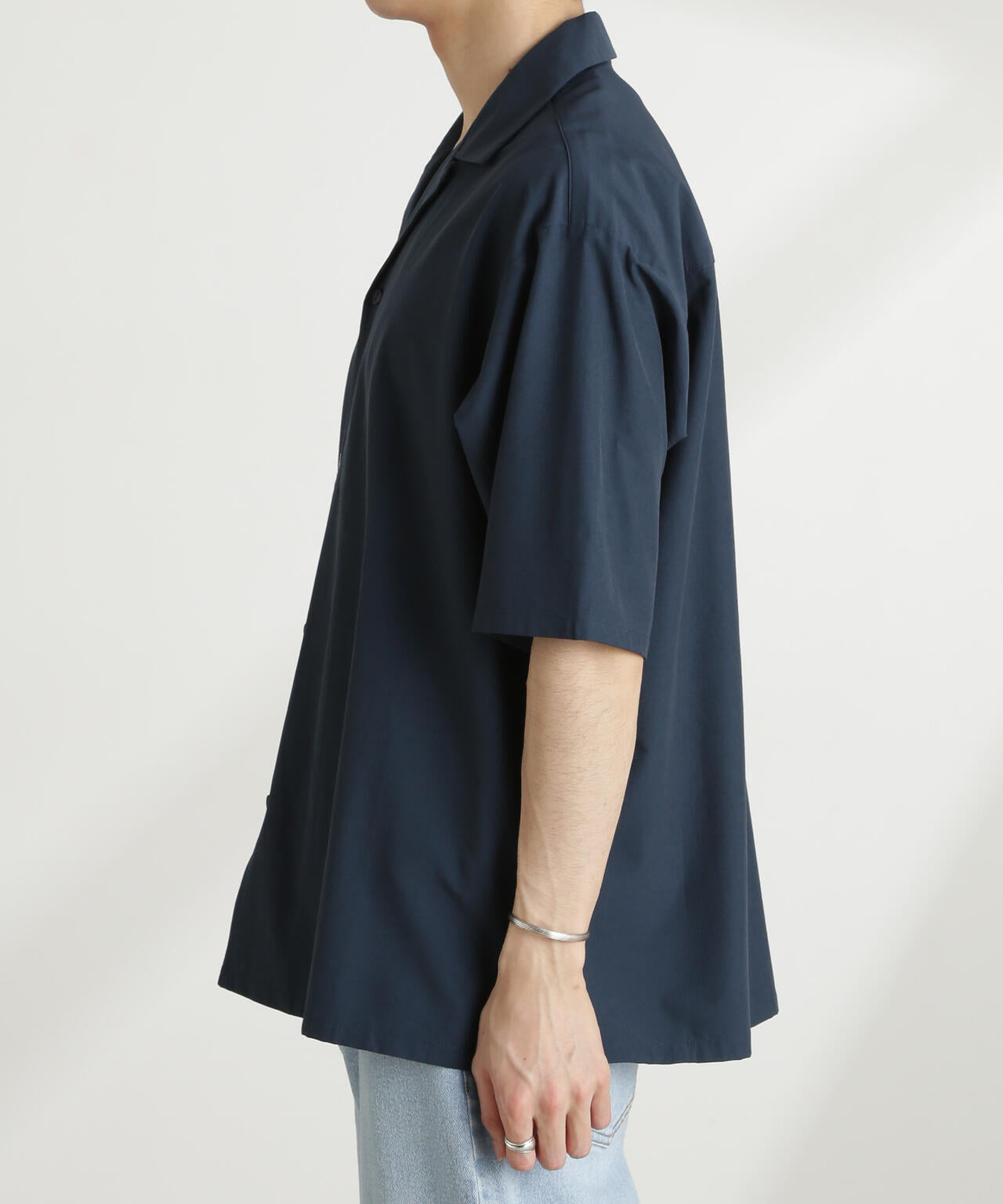 ストレッチワイドオープンカラーシャツ 半袖(セットアップ可) 6725121226