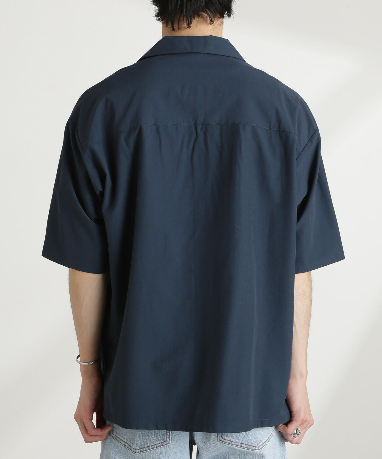 ストレッチワイドオープンカラーシャツ 半袖(セットアップ可) 6725121226