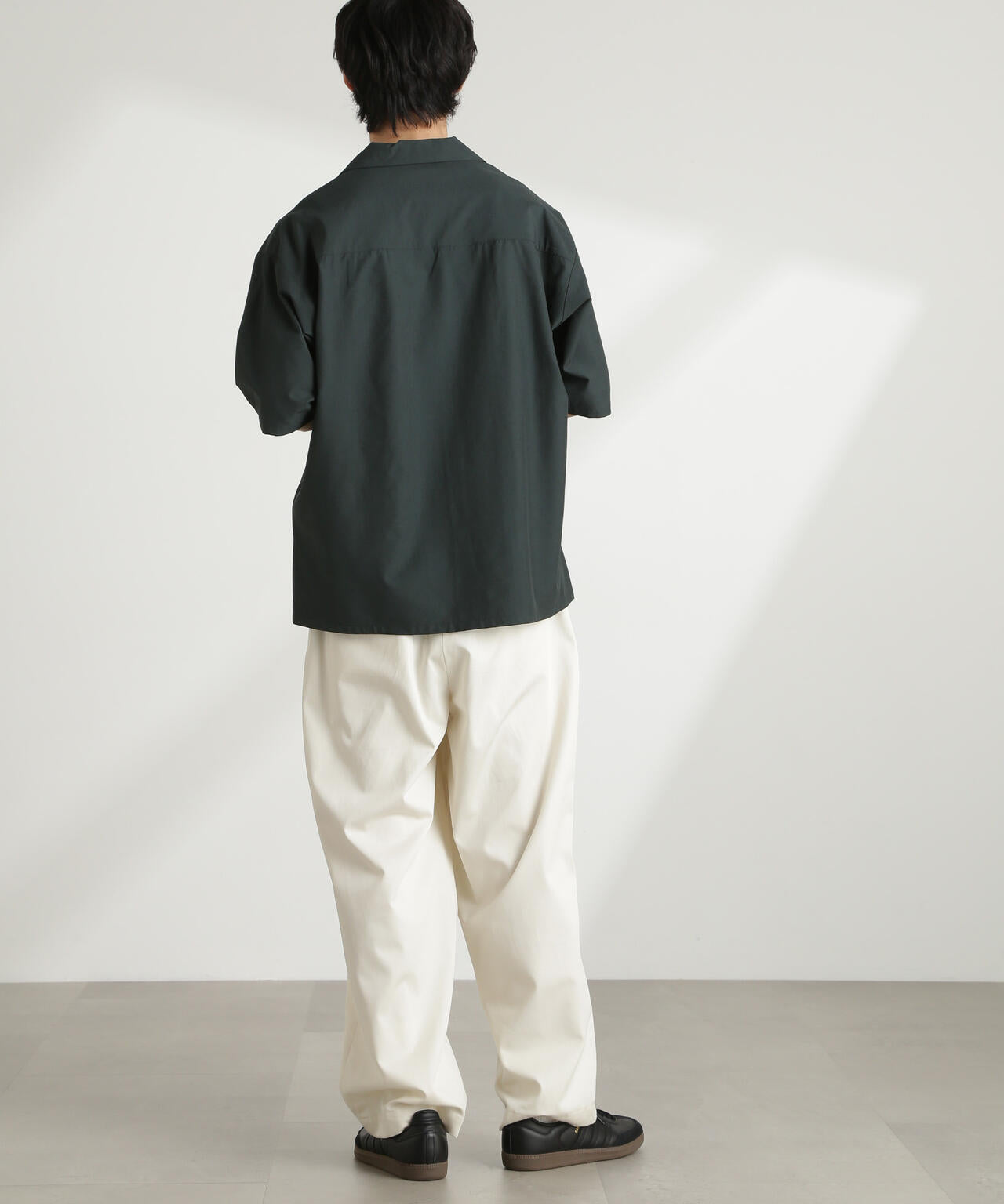 ストレッチワイドオープンカラーシャツ 半袖(セットアップ可) 6725121226