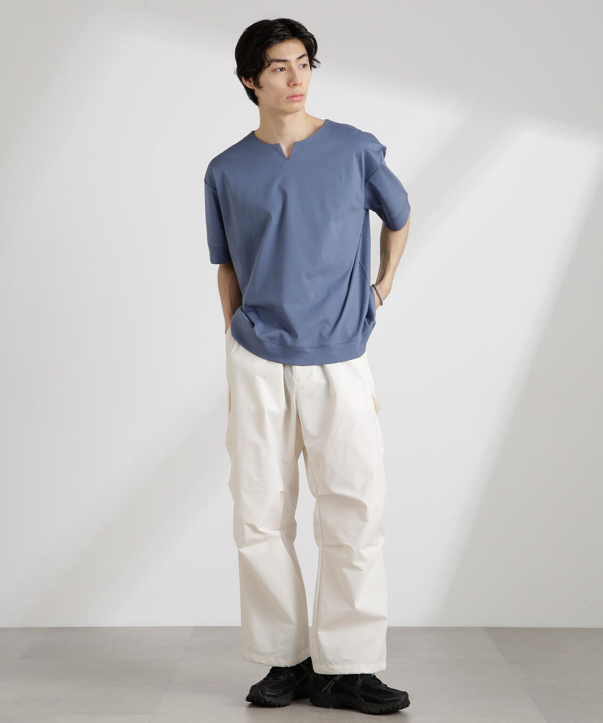50/-シルケットスムースキーネックTシャツ 6725124208