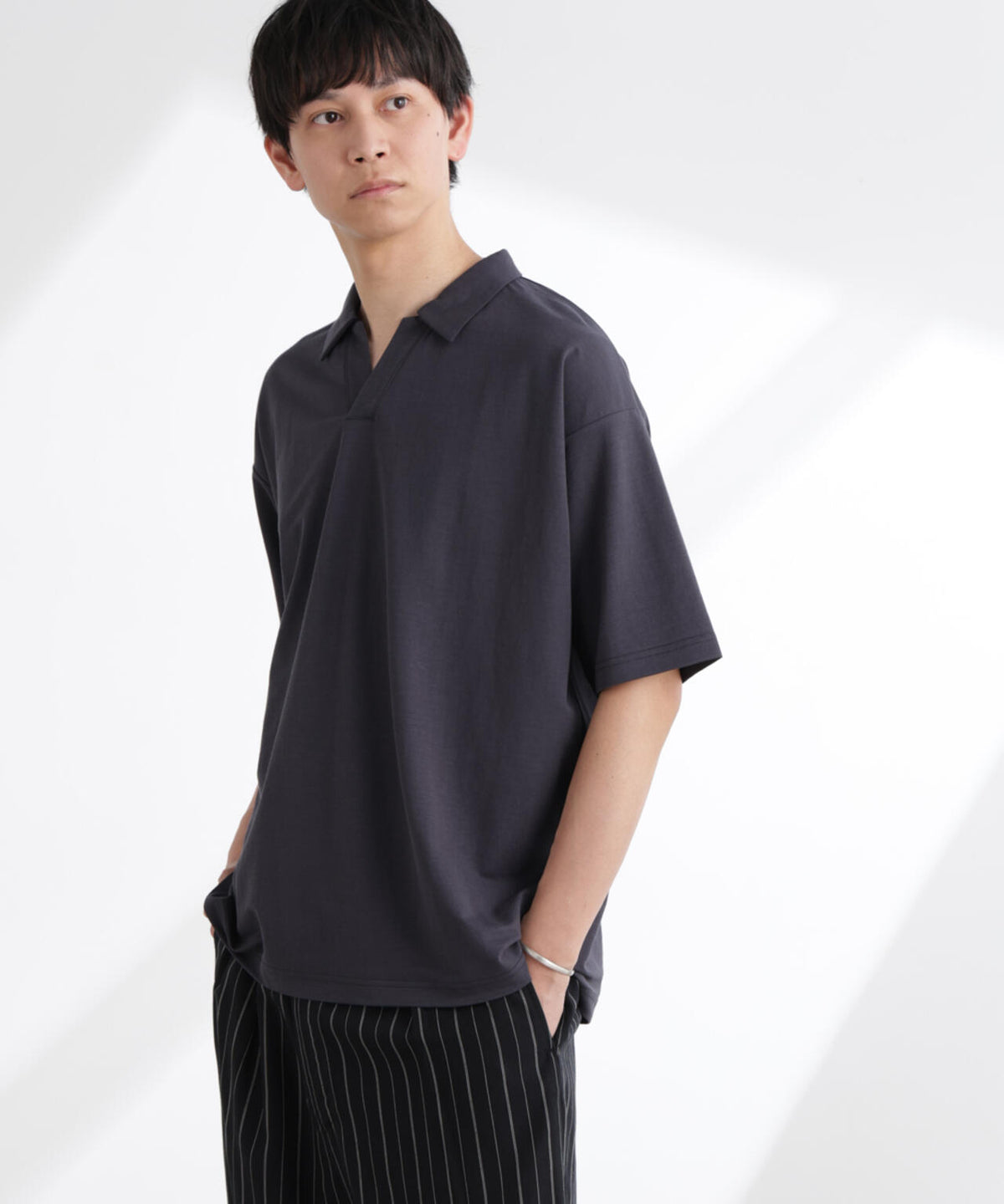 レーヨンナイロンポンチスキッパーシャツ 半袖 6725124217